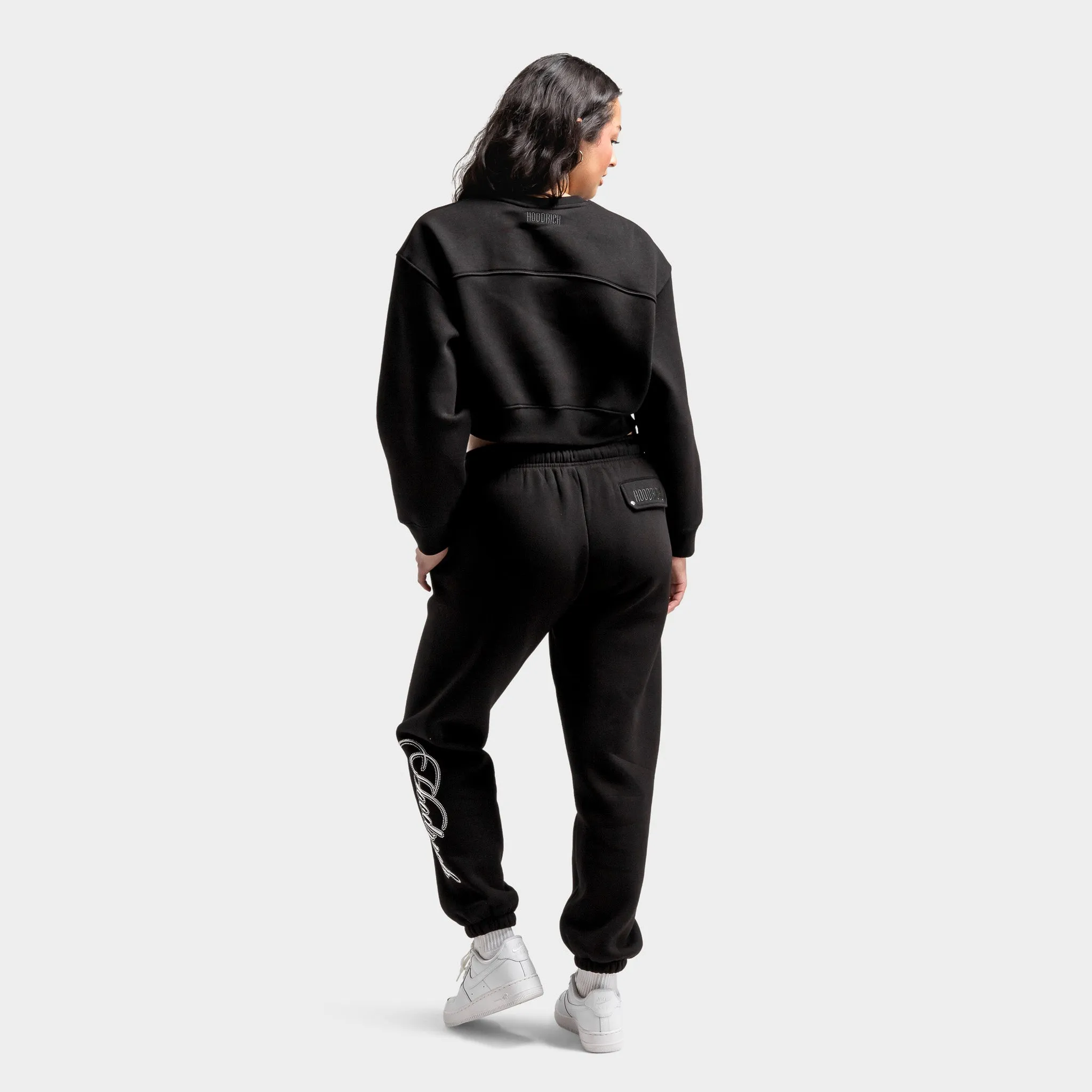 Hoodrich Women's OG Figure Crop Logo Crewneck / Black