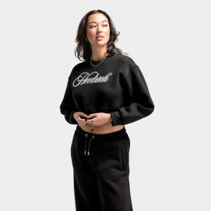 Hoodrich Women's OG Figure Crop Logo Crewneck / Black