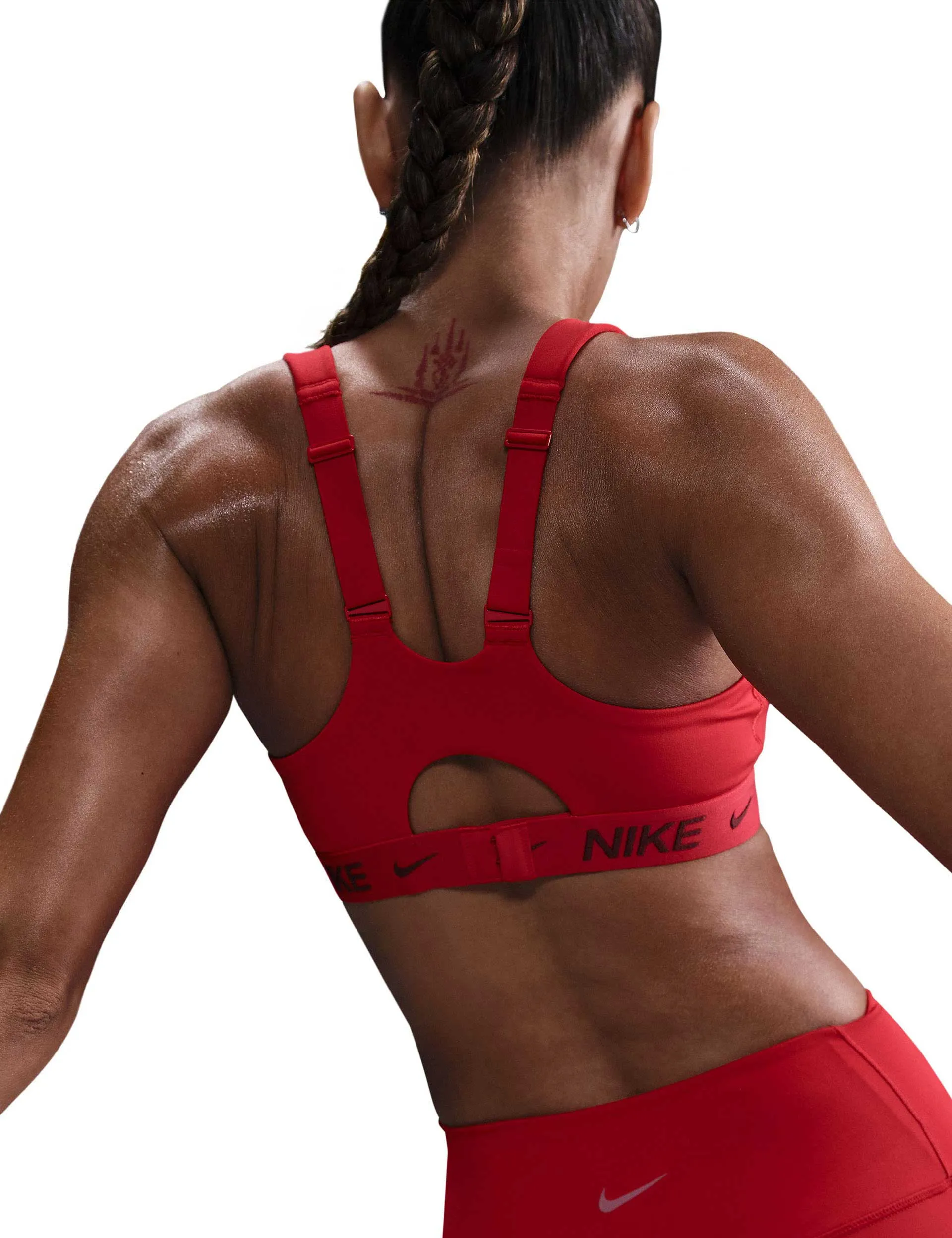 Indy High Support Sports Bra - University Red/Dark Team Red