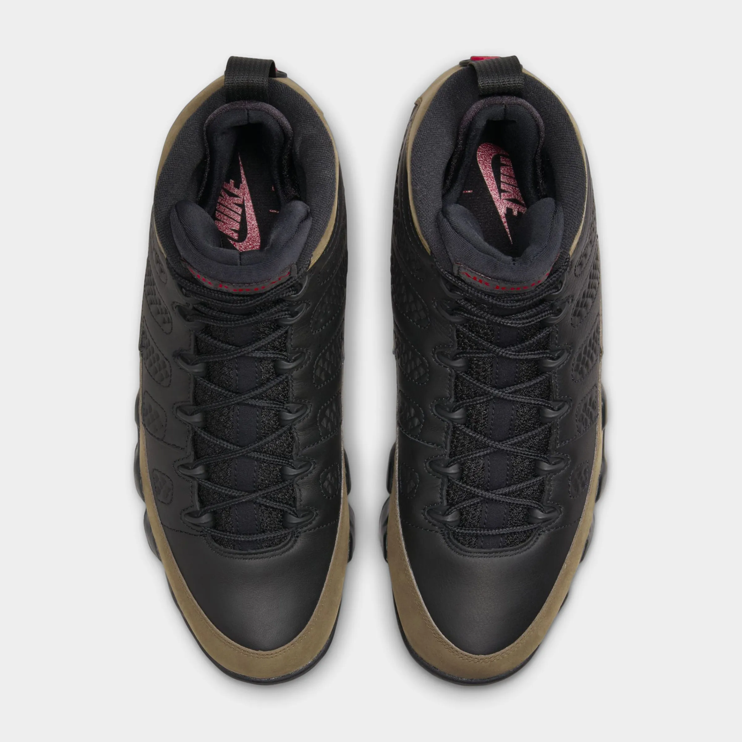 Jordan 9 Retro Black / True Red - Light Olive