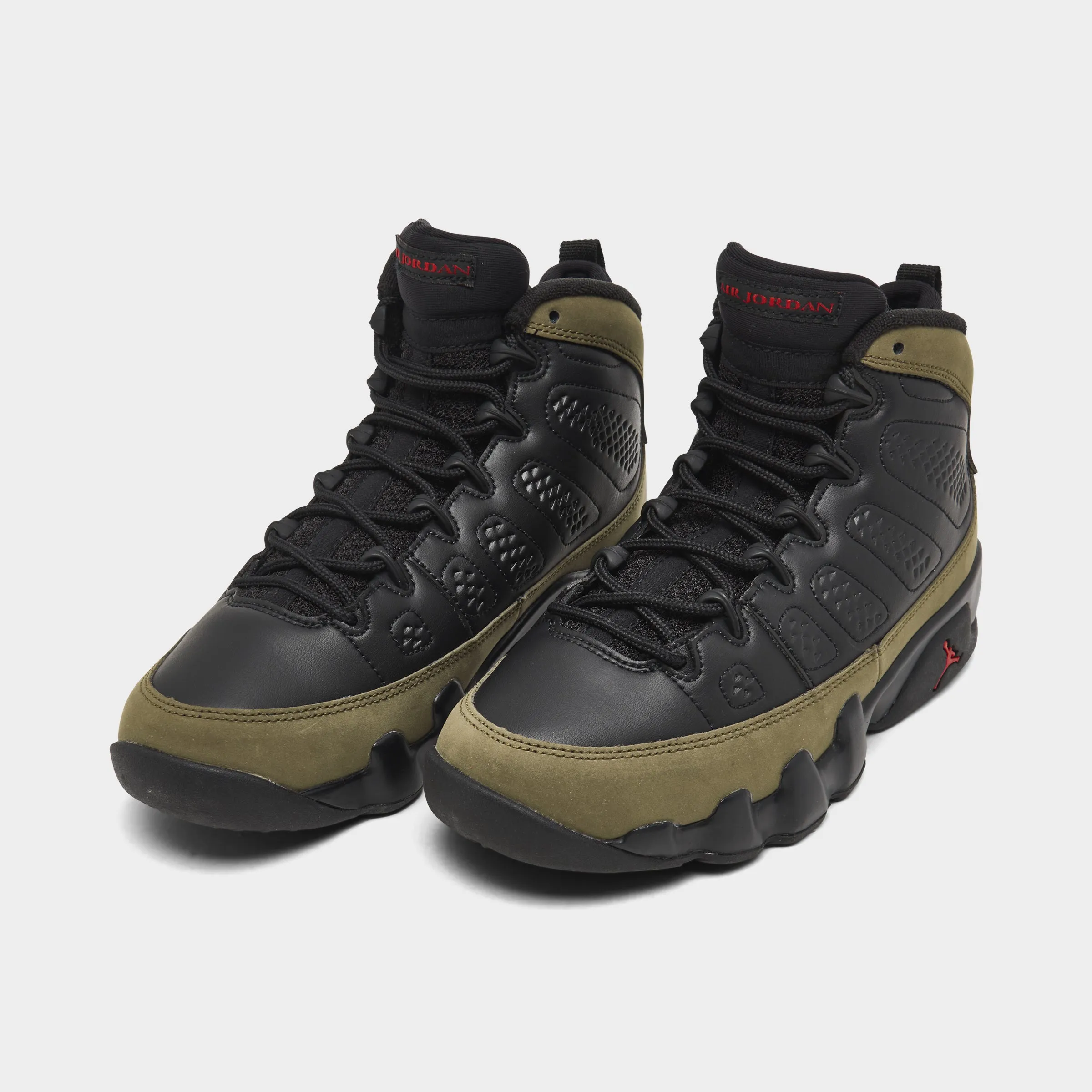 Jordan 9 Retro GS Black / True Red - Light Olive