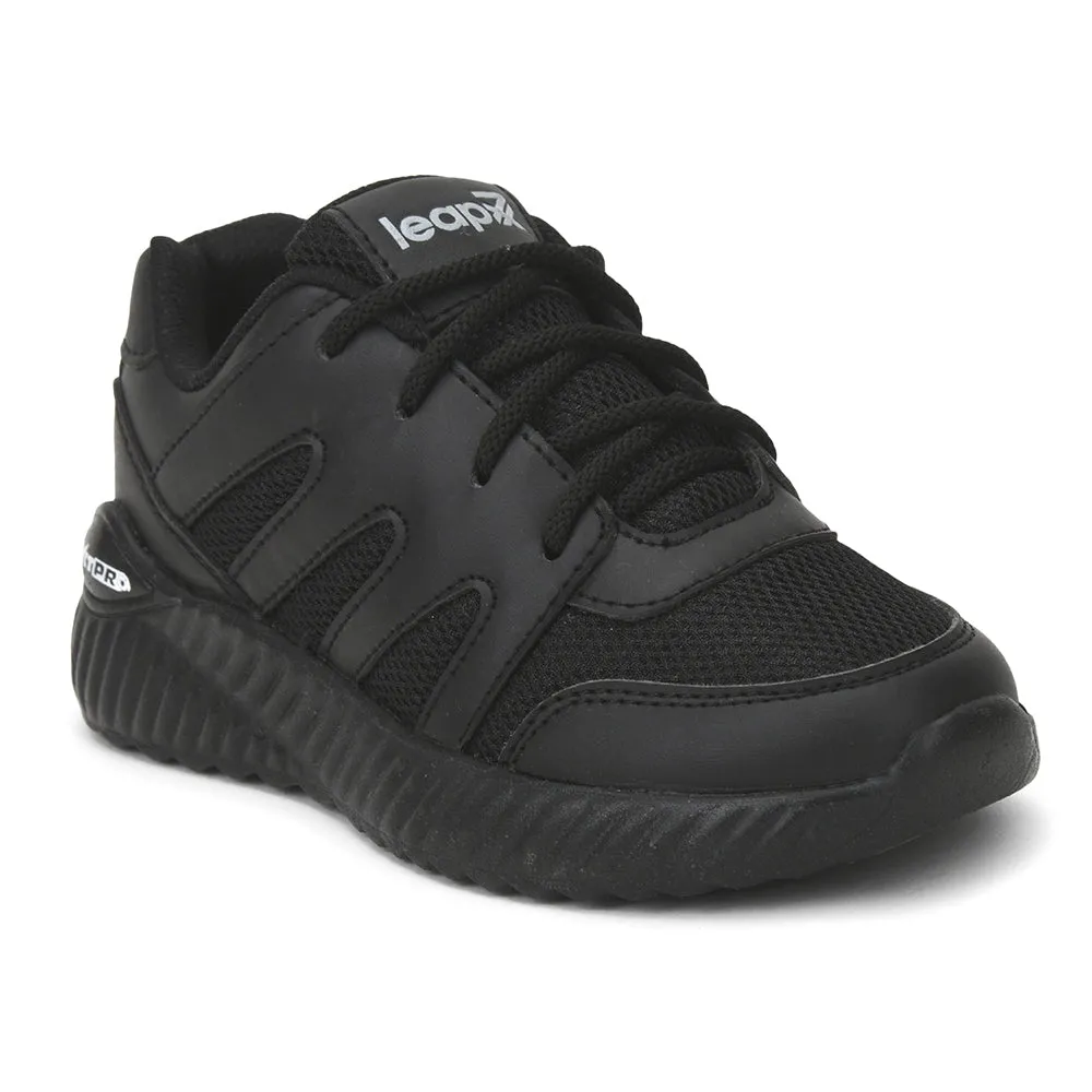Leap7x Black Lacing Uniform School Shoes For Kids NITSCHO-1L By Liberty