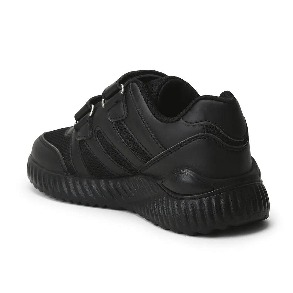 Leap7x Black Velcro Uniform School Shoes For Kids NITSCHO-1V By Liberty