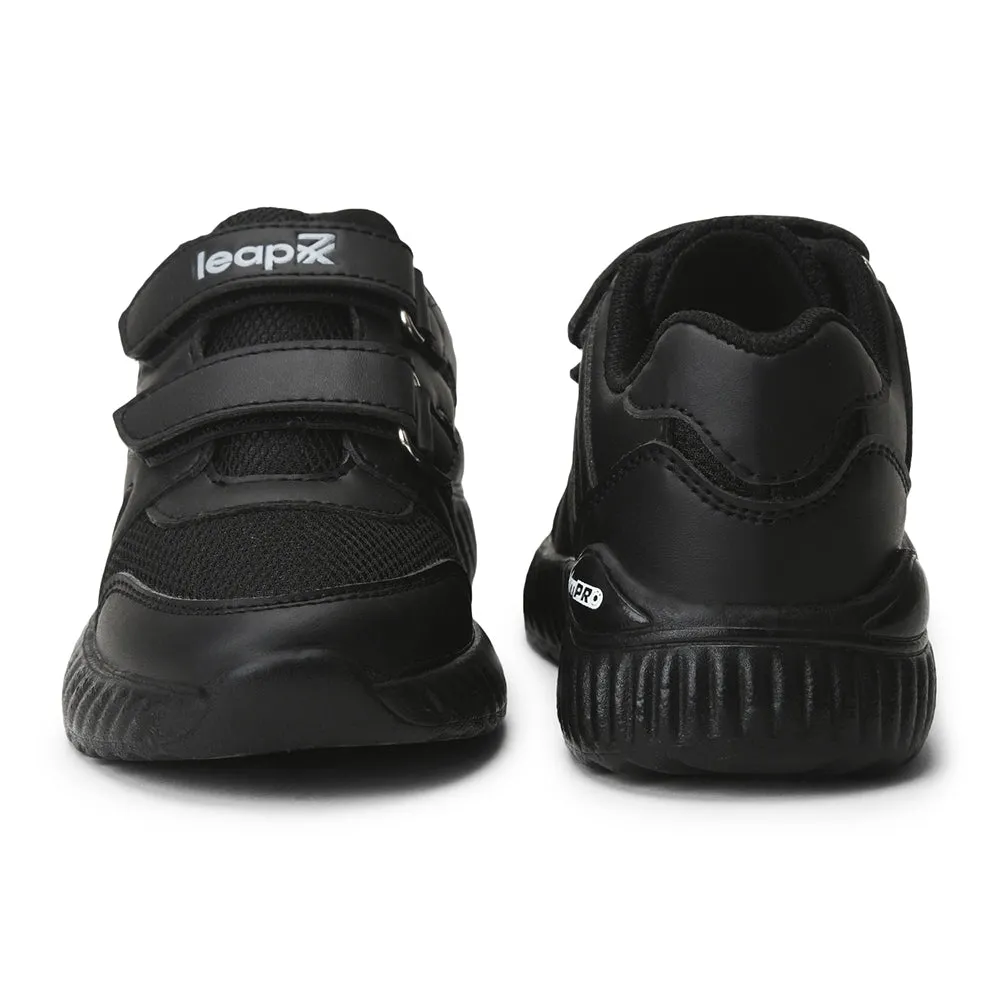 Leap7x Black Velcro Uniform School Shoes For Kids NITSCHO-1V By Liberty