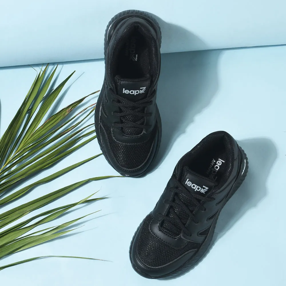 Leap7x Black Velcro Uniform School Shoes For Kids NITSCHO-1V By Liberty
