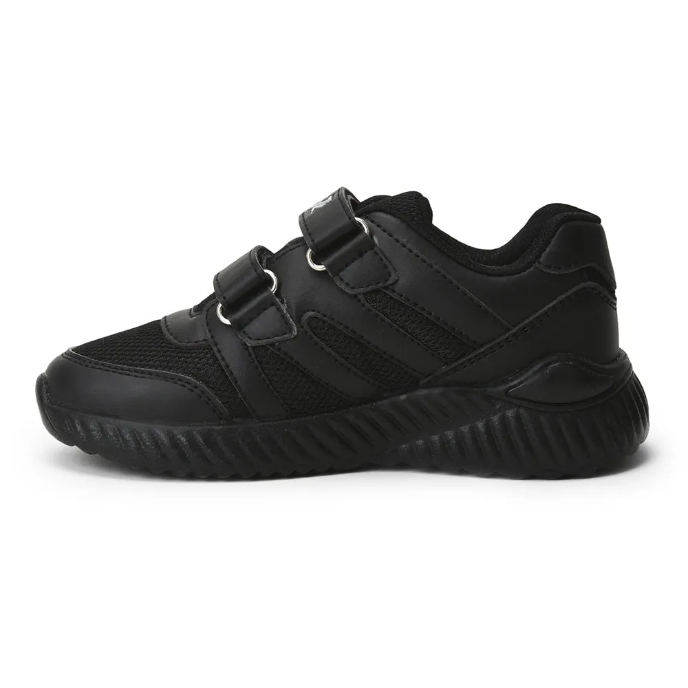 Leap7x Black Velcro Uniform School Shoes For Kids NITSCHO-1V By Liberty