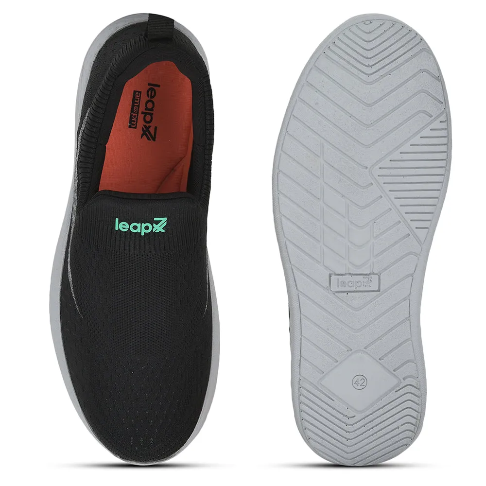 Leap7x Casual Black Non Lacing Shoes For Men RORY-10 By Liberty
