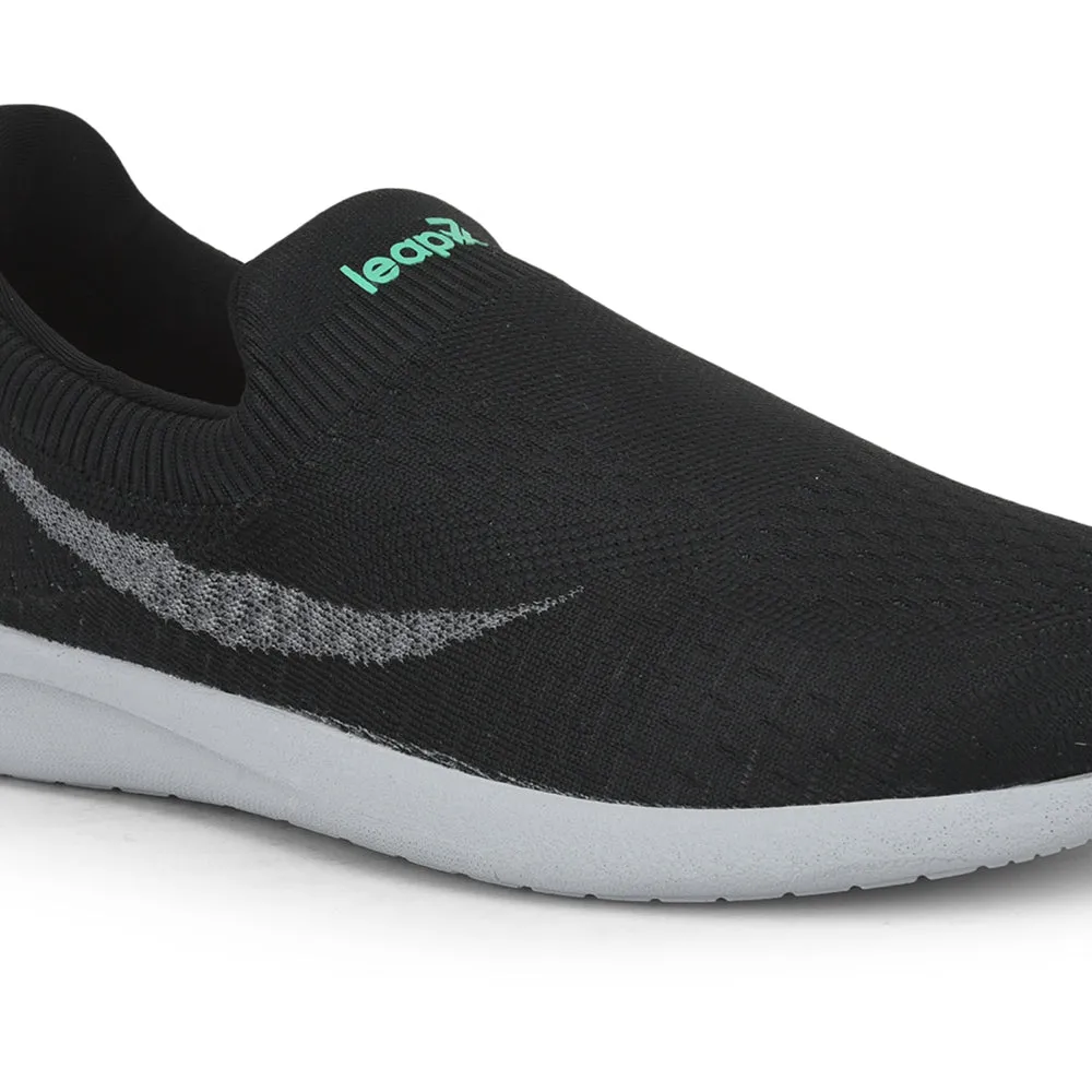 Leap7x Casual Black Non Lacing Shoes For Men RORY-10 By Liberty