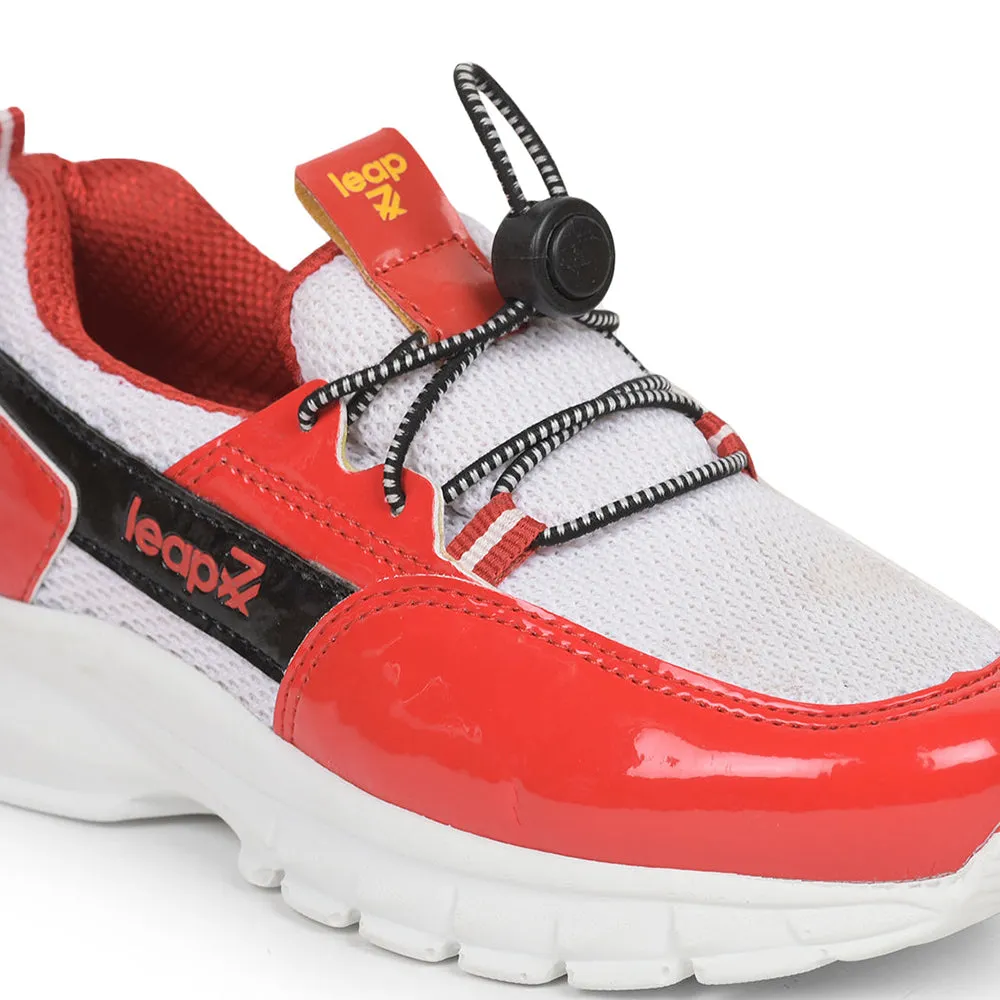 Leap7x Lace Up Casual Shoes For Kids (Red) JEEVA-05 By Liberty