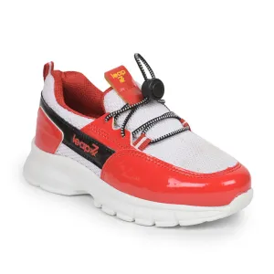 Leap7x Lace Up Casual Shoes For Kids (Red) JEEVA-05 By Liberty