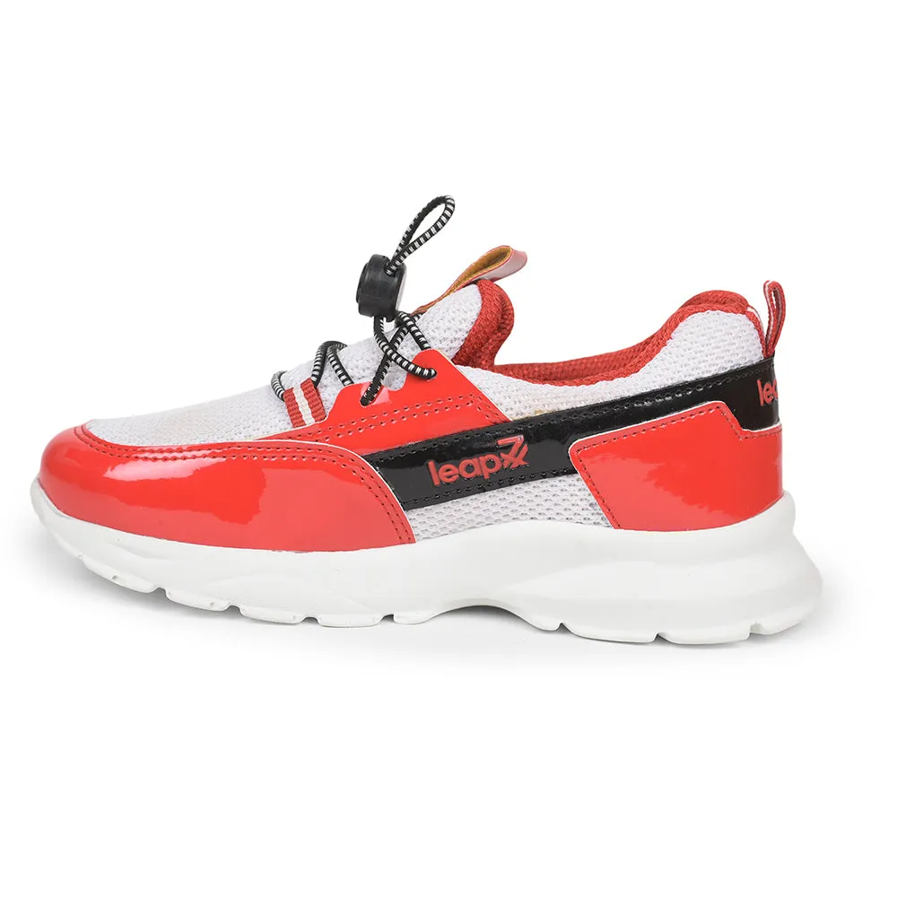Leap7x Lace Up Casual Shoes For Kids (Red) JEEVA-05 By Liberty