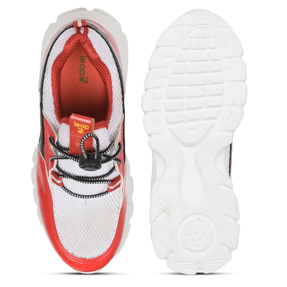 Leap7x Lace Up Casual Shoes For Kids (Red) JEEVA-05 By Liberty