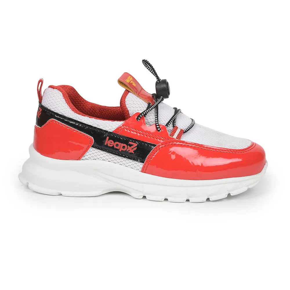 Leap7x Lace Up Casual Shoes For Kids (Red) JEEVA-05 By Liberty