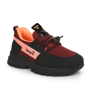 Leap7x Lacing Casual Shoes For Kids (Black) JEEVA-05 By Liberty