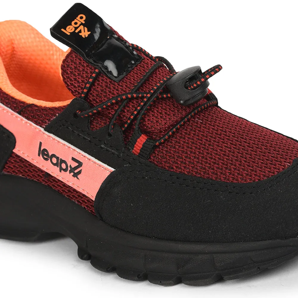Leap7x Lacing Casual Shoes For Kids (Black) JEEVA-05 By Liberty