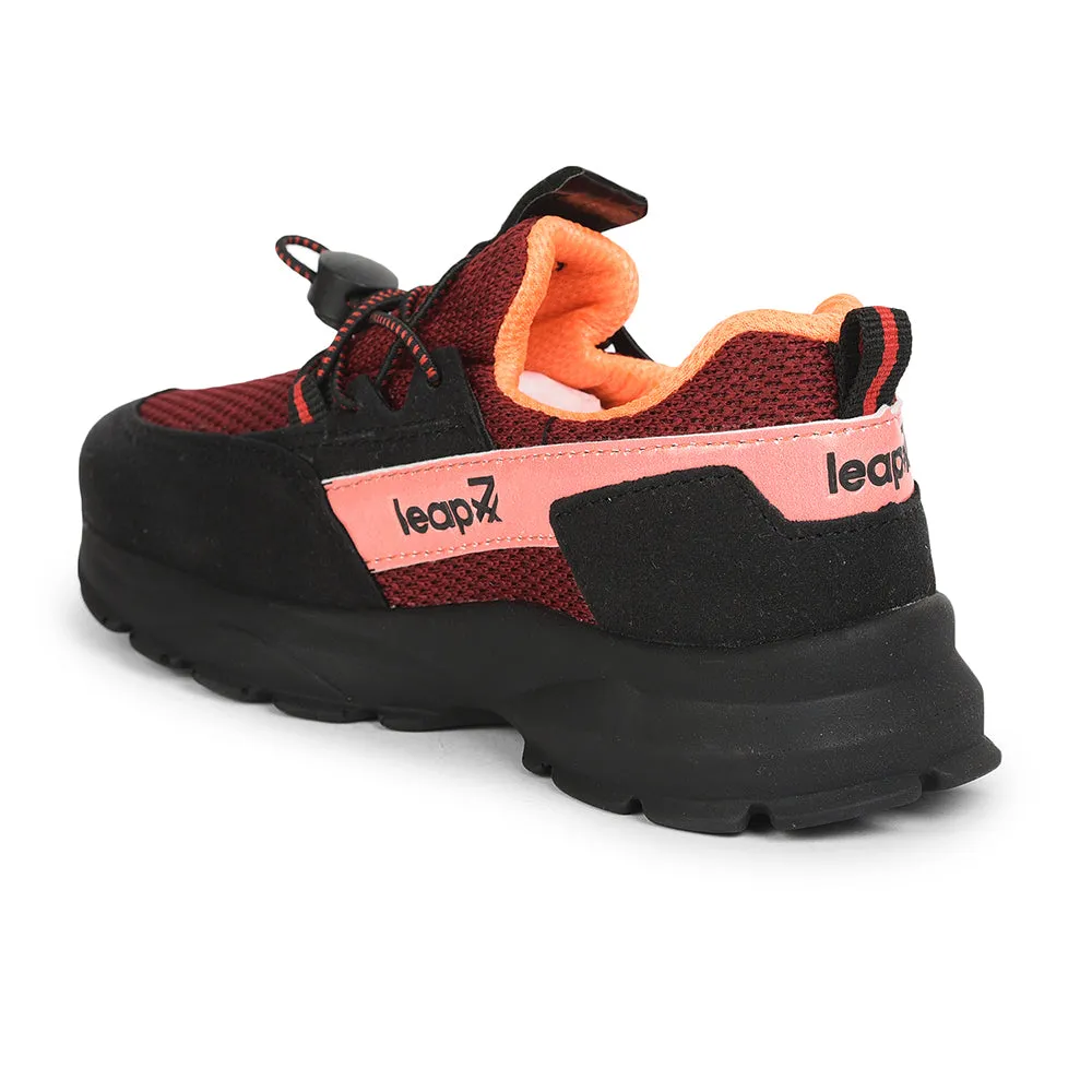 Leap7x Lacing Casual Shoes For Kids (Black) JEEVA-05 By Liberty