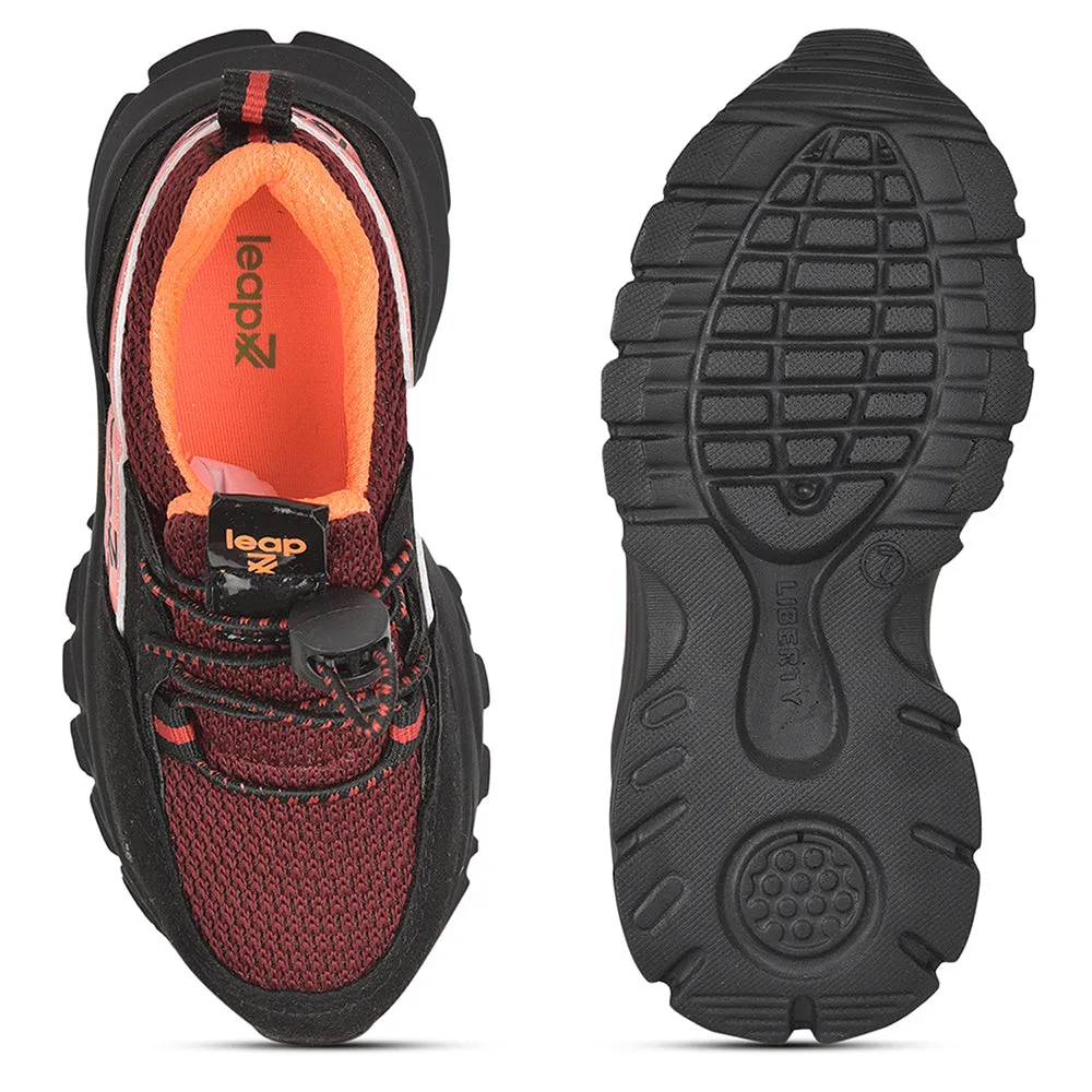 Leap7x Lacing Casual Shoes For Kids (Black) JEEVA-05 By Liberty