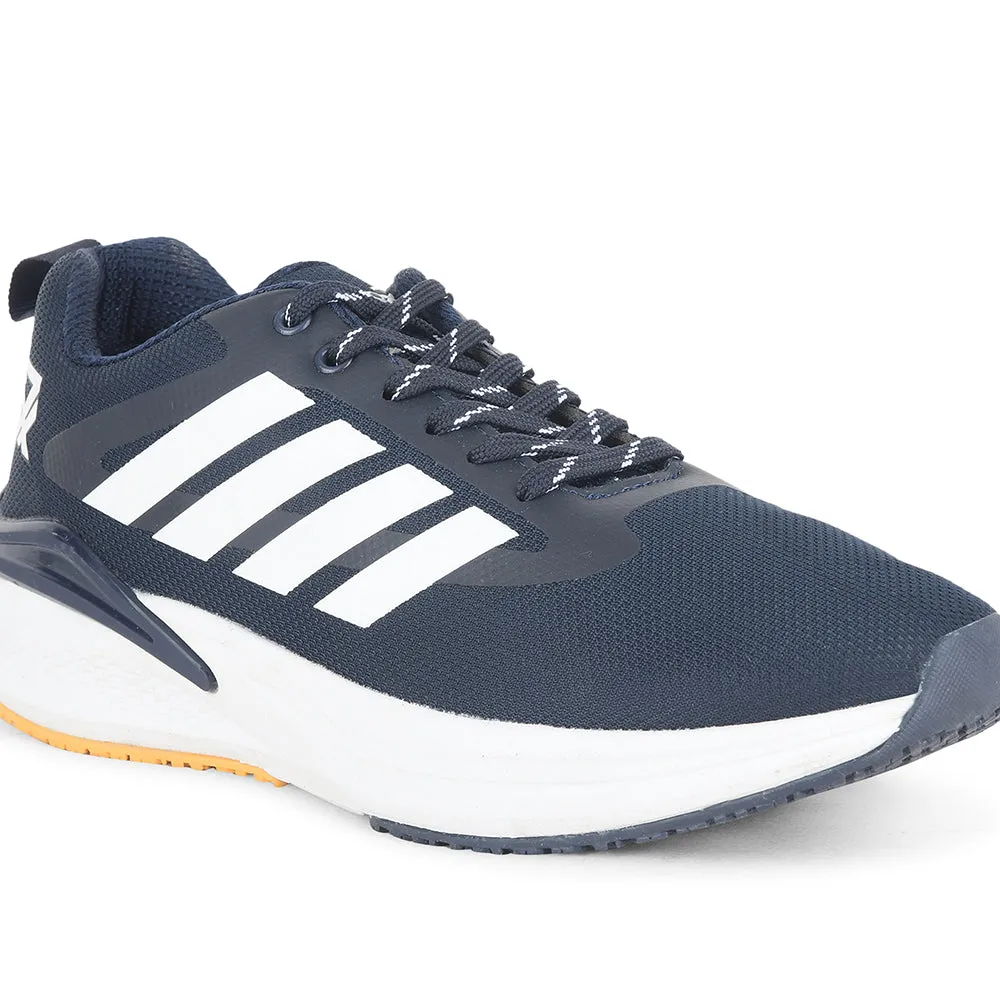 Leap7x Navy Blue Sports Lacing Running Shoes For Men CAPSICO-1 By Liberty