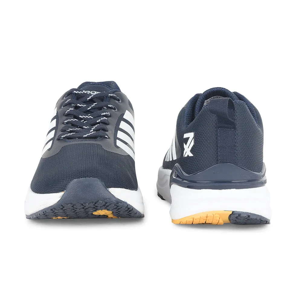 Leap7x Navy Blue Sports Lacing Running Shoes For Men CAPSICO-1 By Liberty