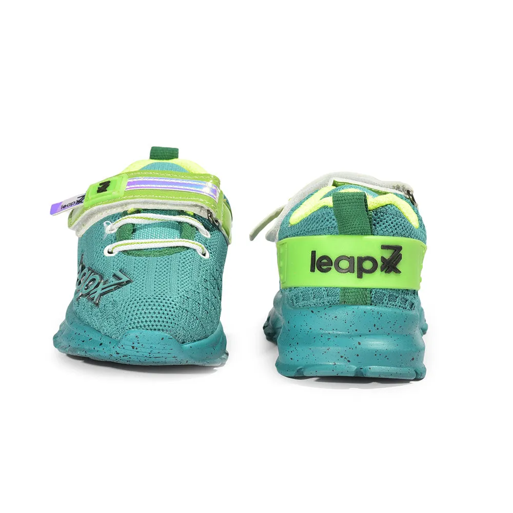 Leap7x Non Lacing Casual Shoes For Kids (S.Green) JEEVA-10 By Liberty