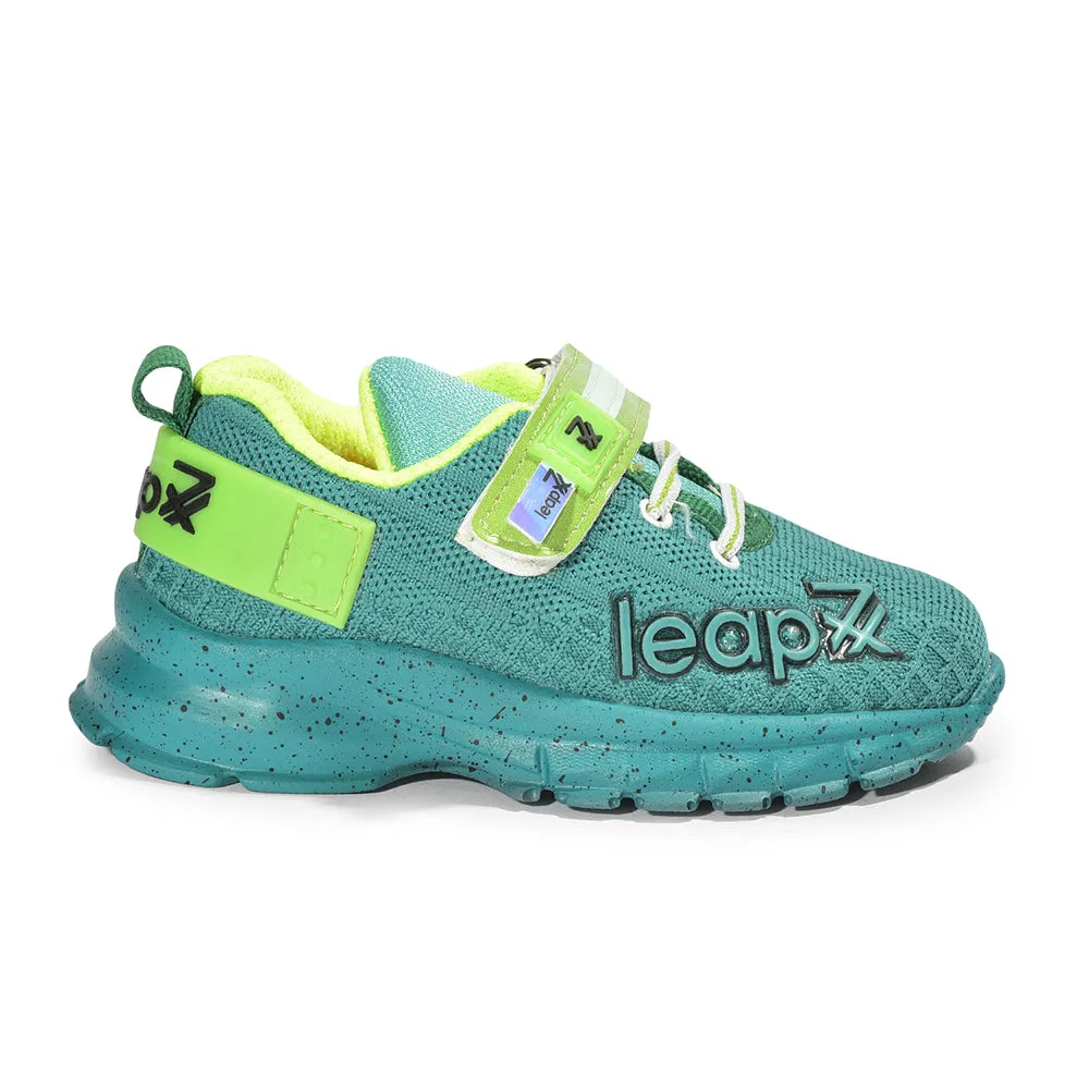 Leap7x Non Lacing Casual Shoes For Kids (S.Green) JEEVA-10 By Liberty