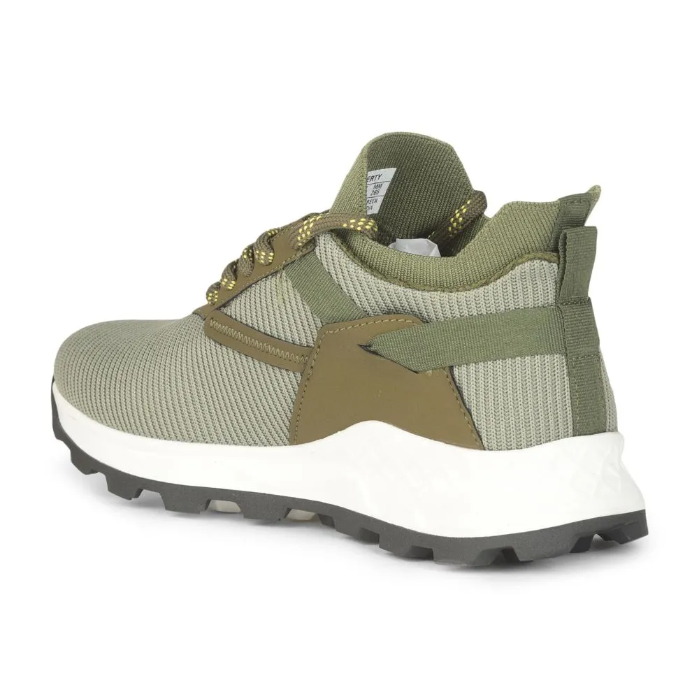 Leap7x Sports Lacing Running Shoe For Men (Olgreen) ELWOOD By Liberty