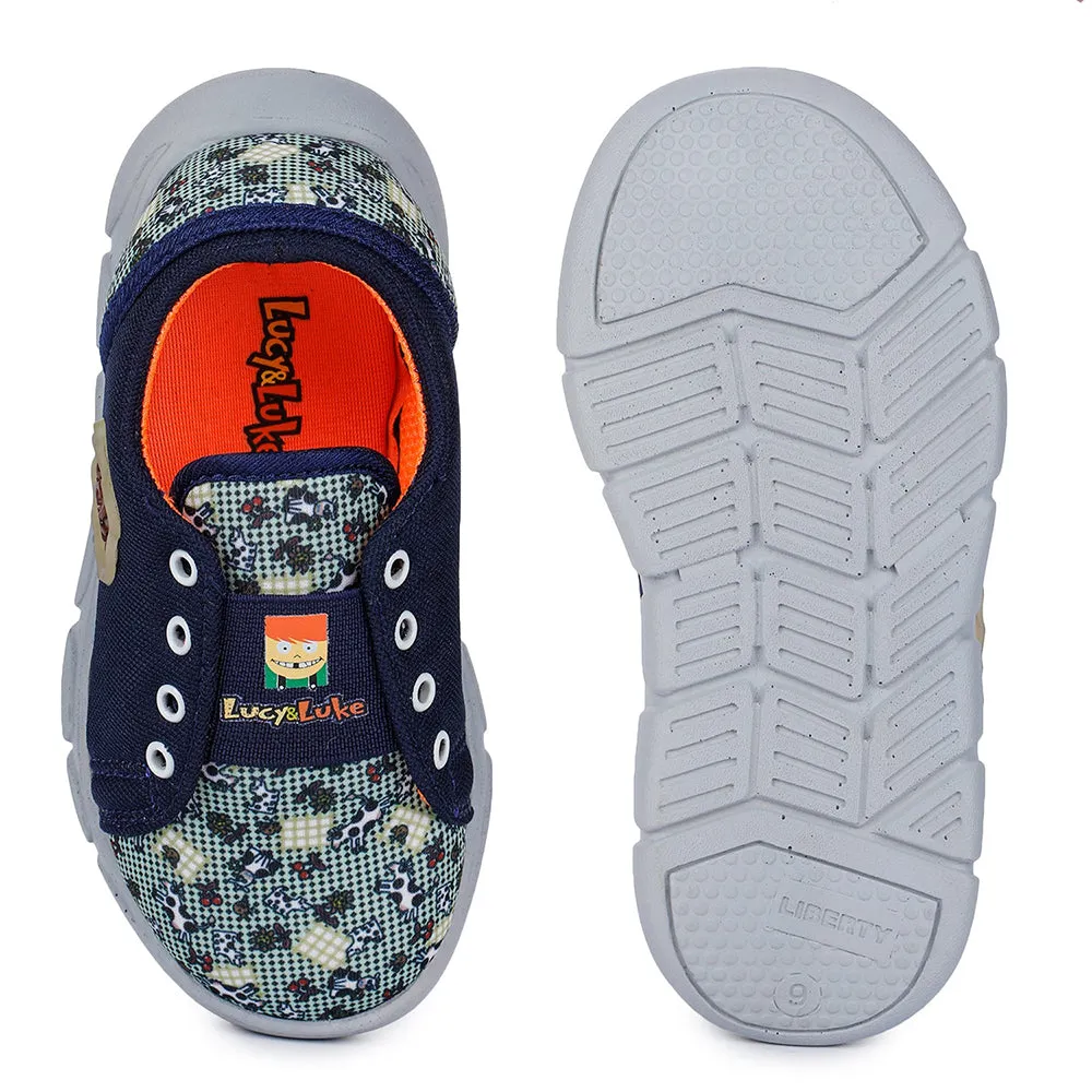 Lucy & Luke Casual Blue Non-Lacing Shoes For Kids FLYNN-15 By Liberty