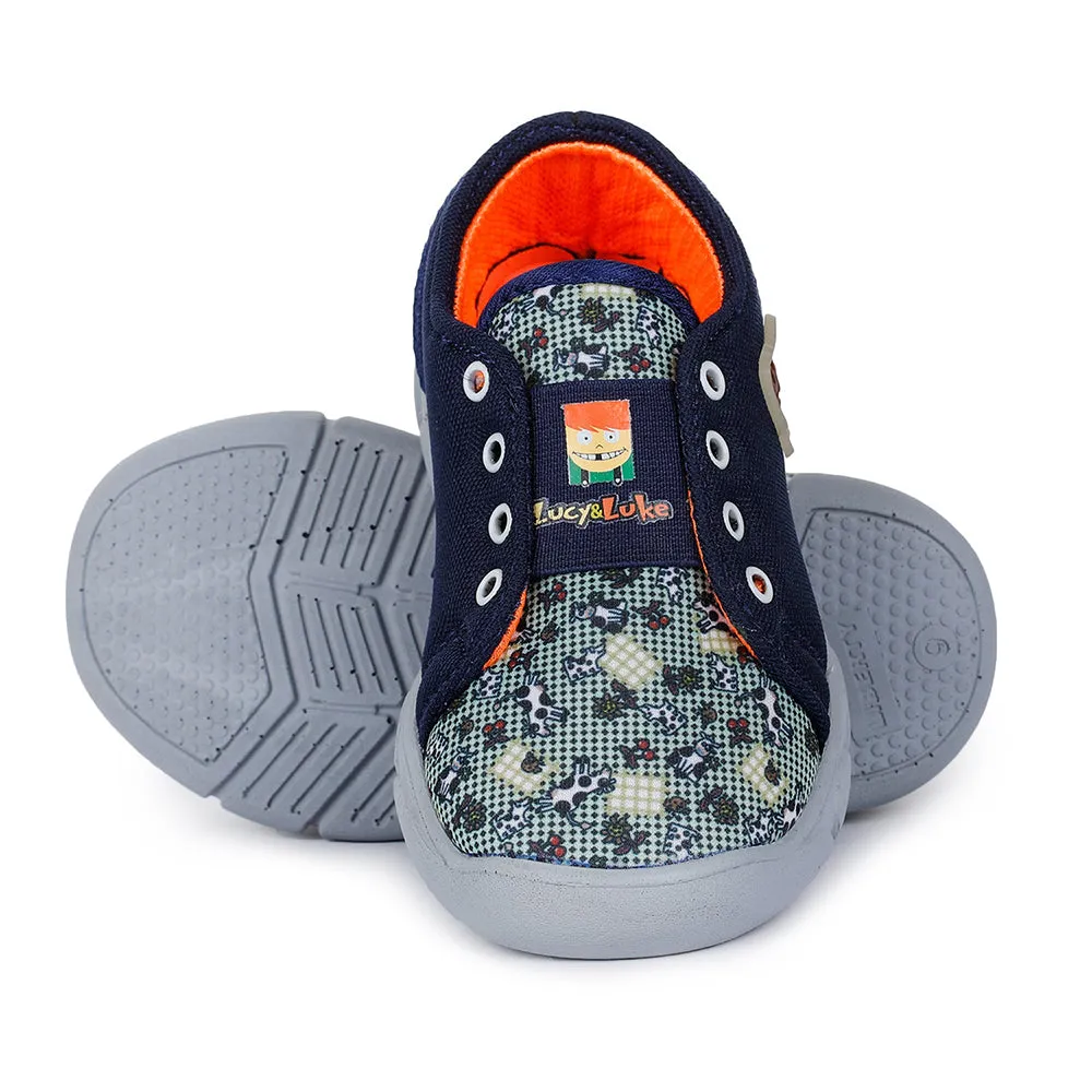 Lucy & Luke Casual Blue Non-Lacing Shoes For Kids FLYNN-15 By Liberty