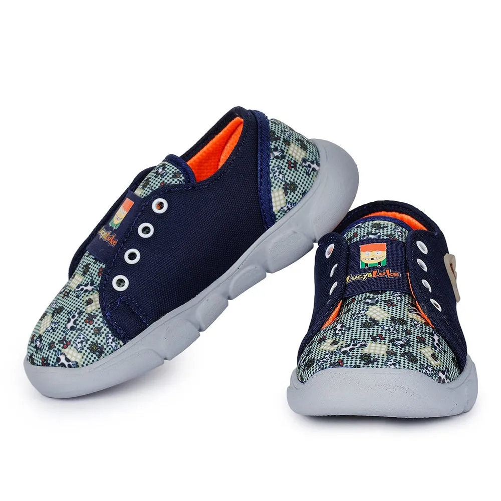 Lucy & Luke Casual Blue Non-Lacing Shoes For Kids FLYNN-15 By Liberty