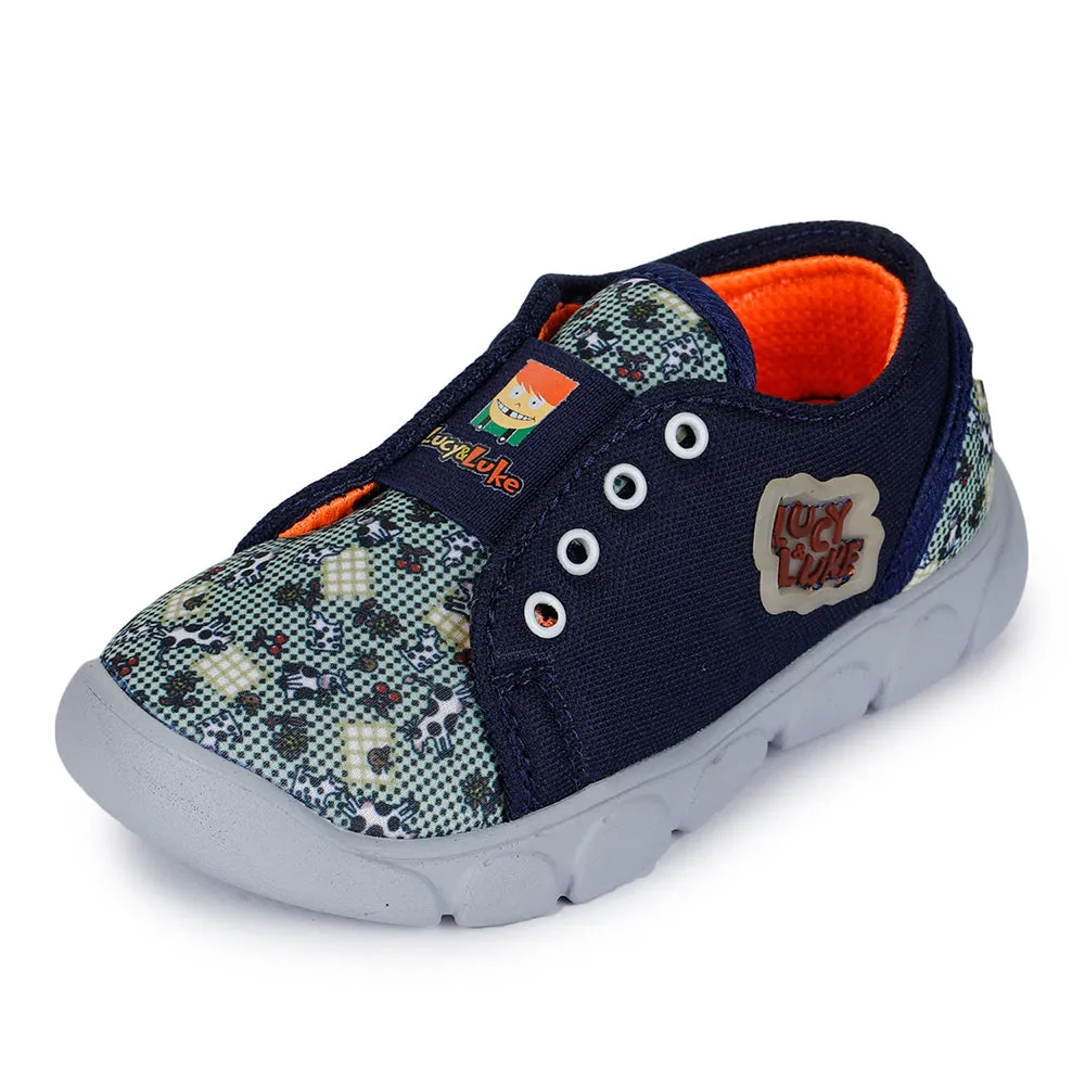 Lucy & Luke Casual Blue Non-Lacing Shoes For Kids FLYNN-15 By Liberty