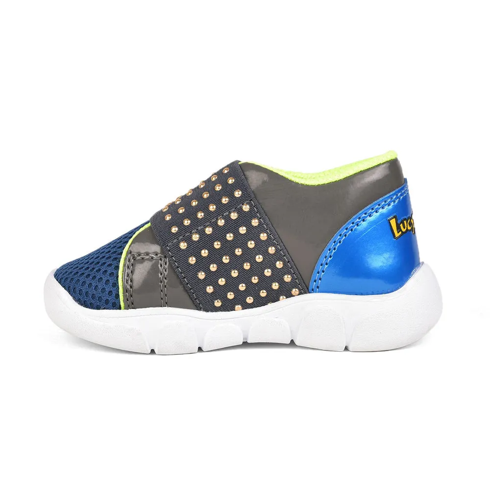 Lucy & Luke Casual Blue Non Lacing Shoes For Kids FLYNN-25 By Liberty
