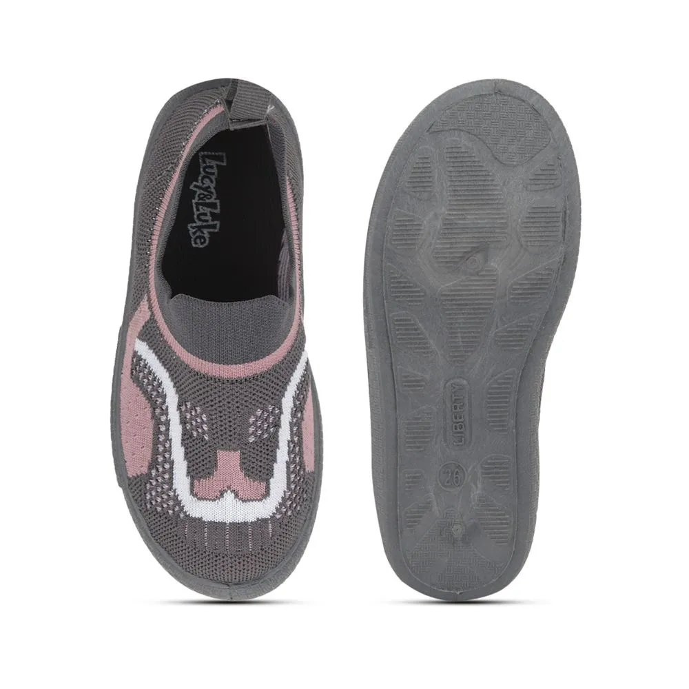 Lucy & Luke (Grey) Casual Non Lacing Shoes For Kids 8152-1 By Liberty