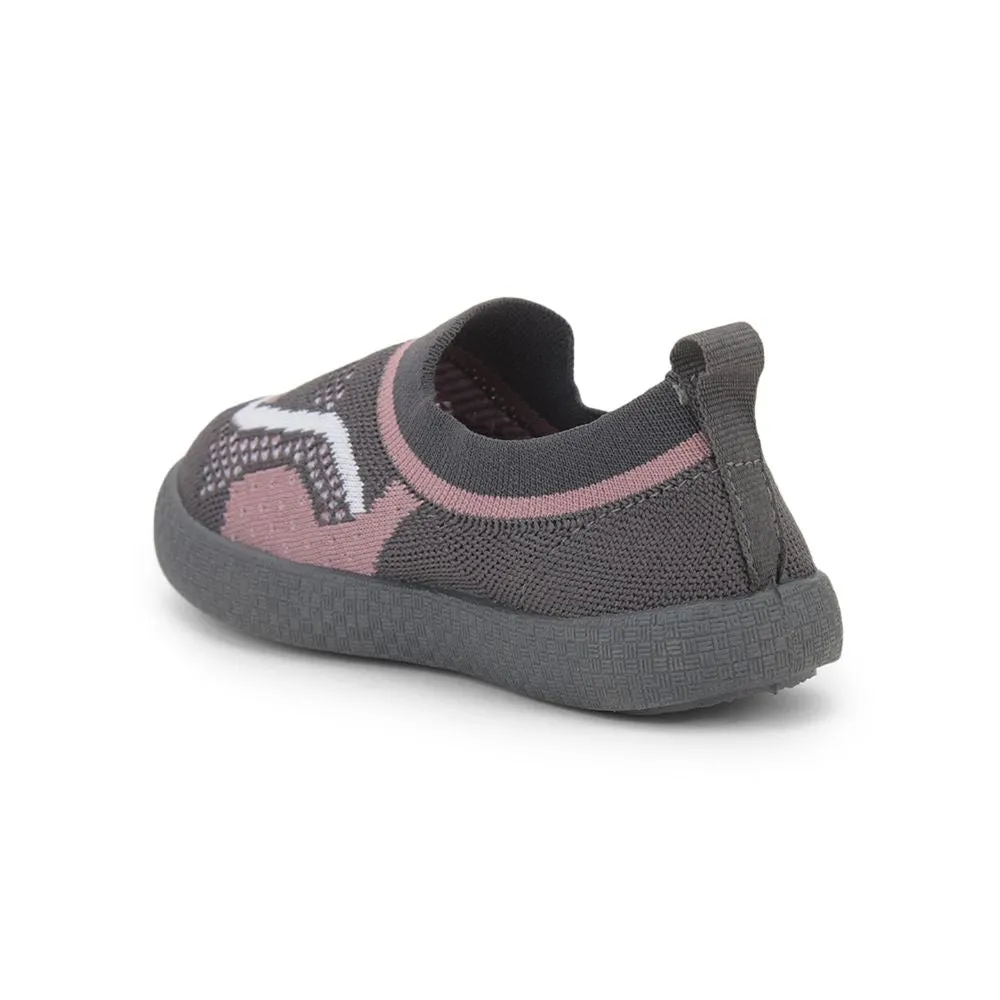 Lucy & Luke (Grey) Casual Non Lacing Shoes For Kids 8152-1 By Liberty