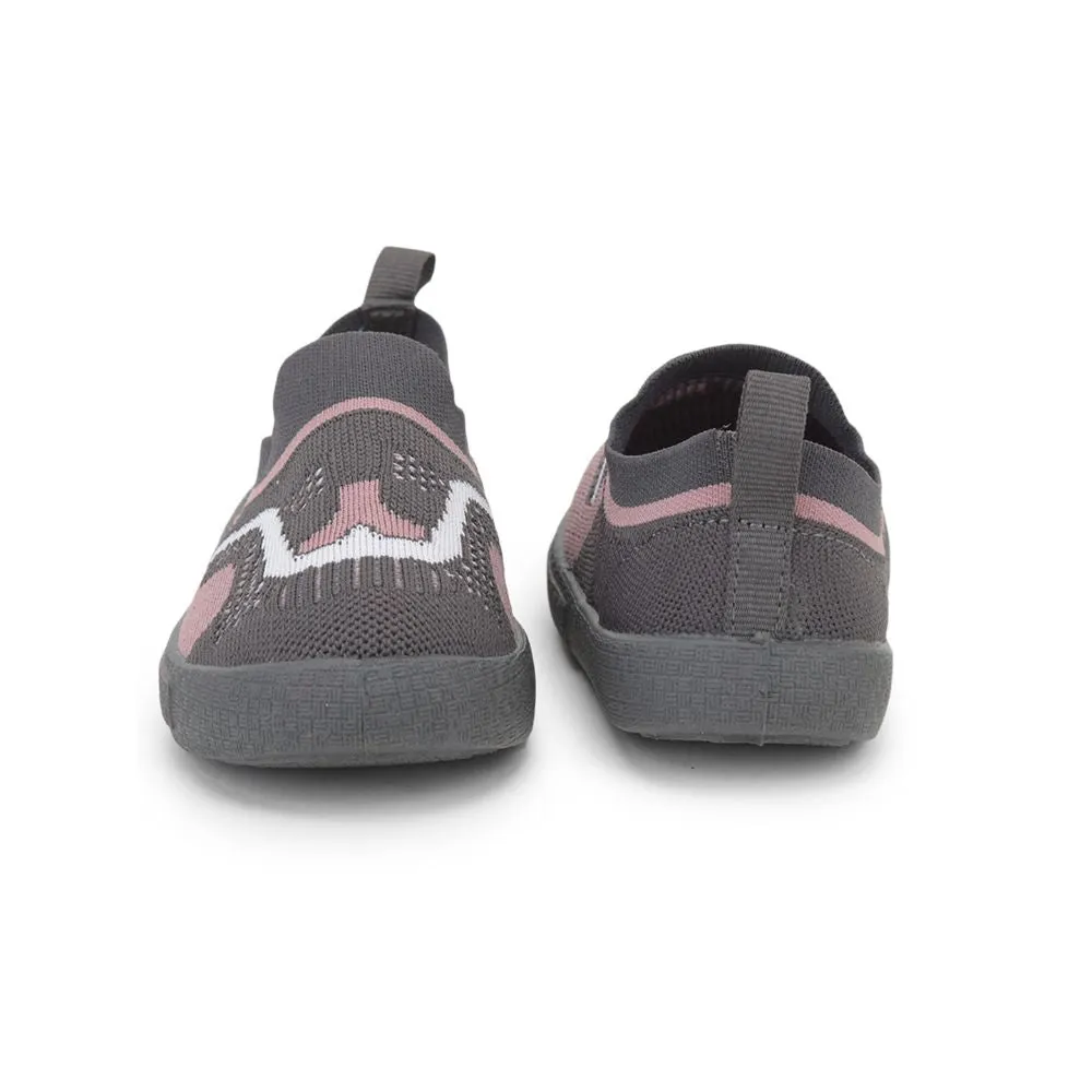 Lucy & Luke (Grey) Casual Non Lacing Shoes For Kids 8152-1 By Liberty
