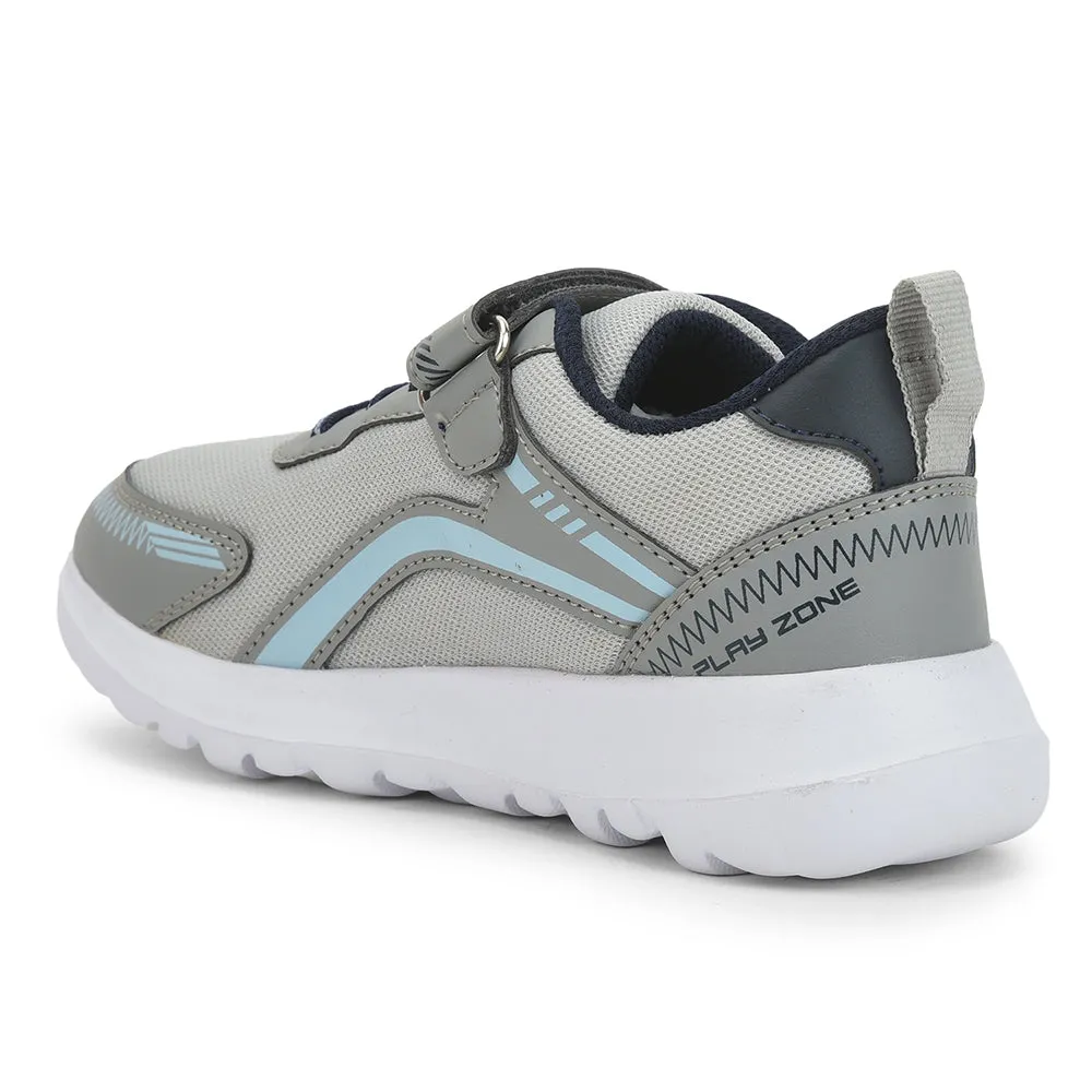 Lucy & Luke (Grey) Casual Non Lacing Shoes For Kids ZEAL By Liberty