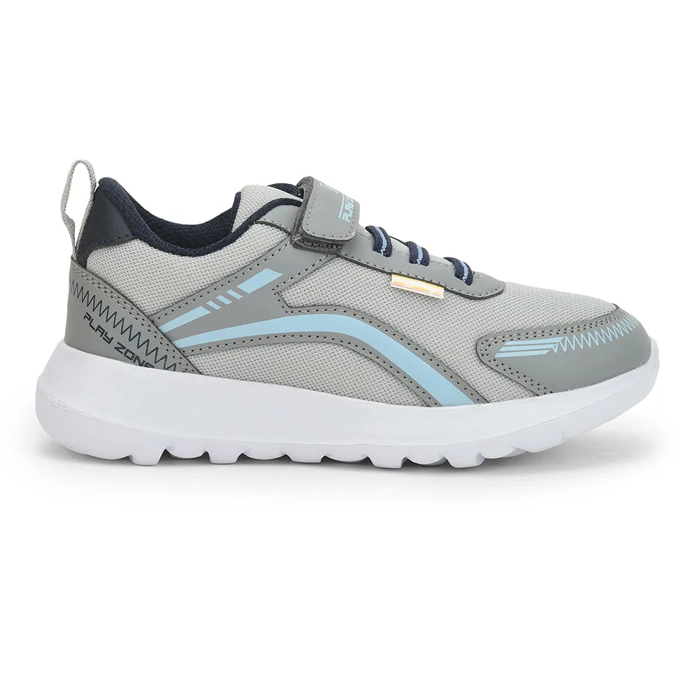 Lucy & Luke (Grey) Casual Non Lacing Shoes For Kids ZEAL By Liberty