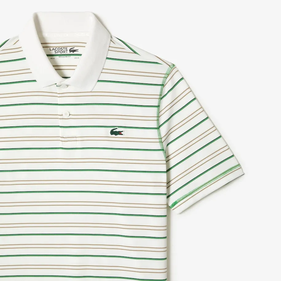 Men’s Golf Recycled Polyester Stripe Polo Flour