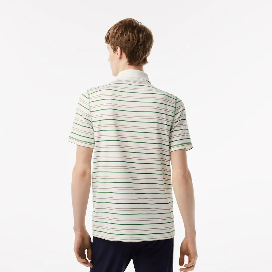 Men’s Golf Recycled Polyester Stripe Polo Flour