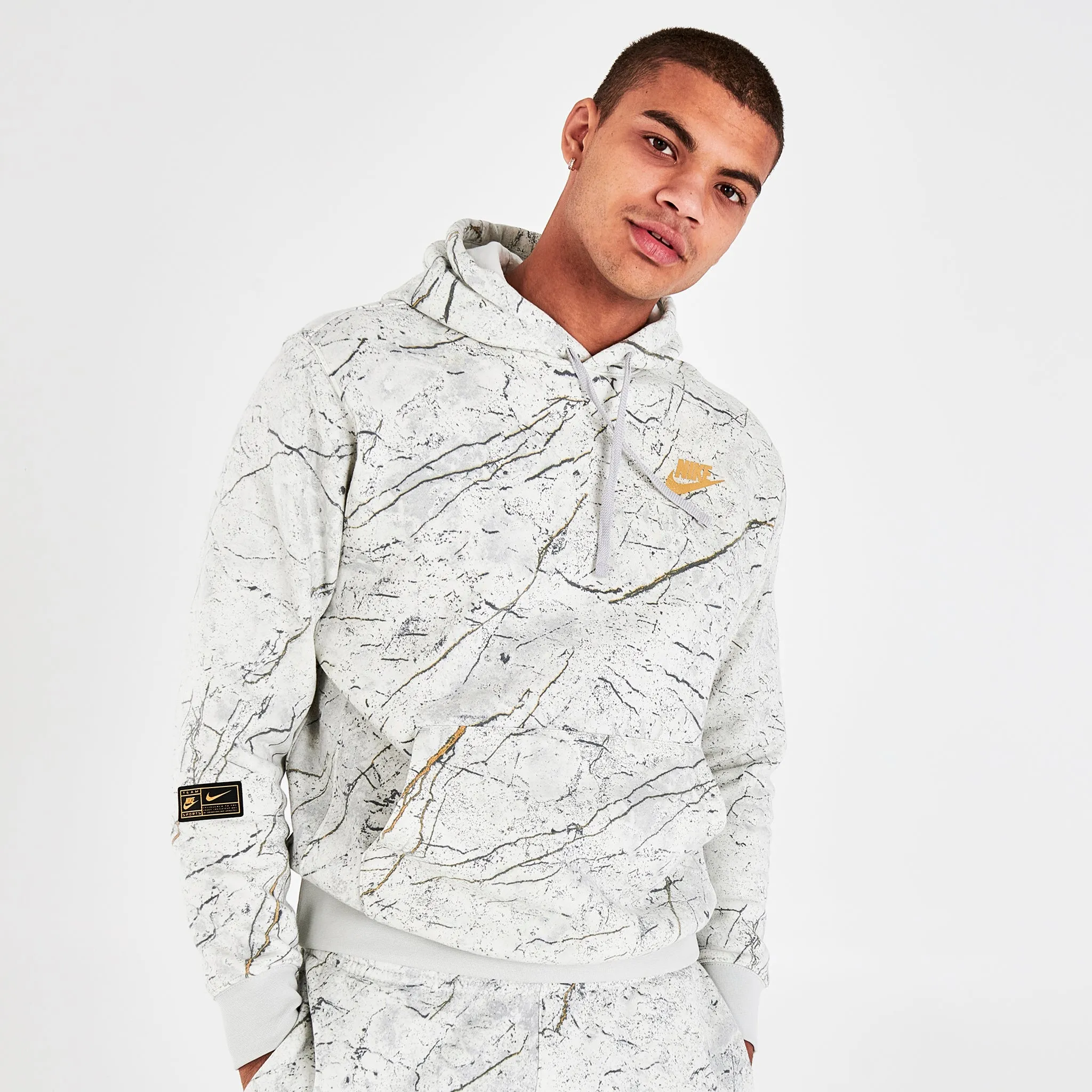 Nike Sportswear Club Fleece Pullover Hoodie Woodland Camo / Photon Dust