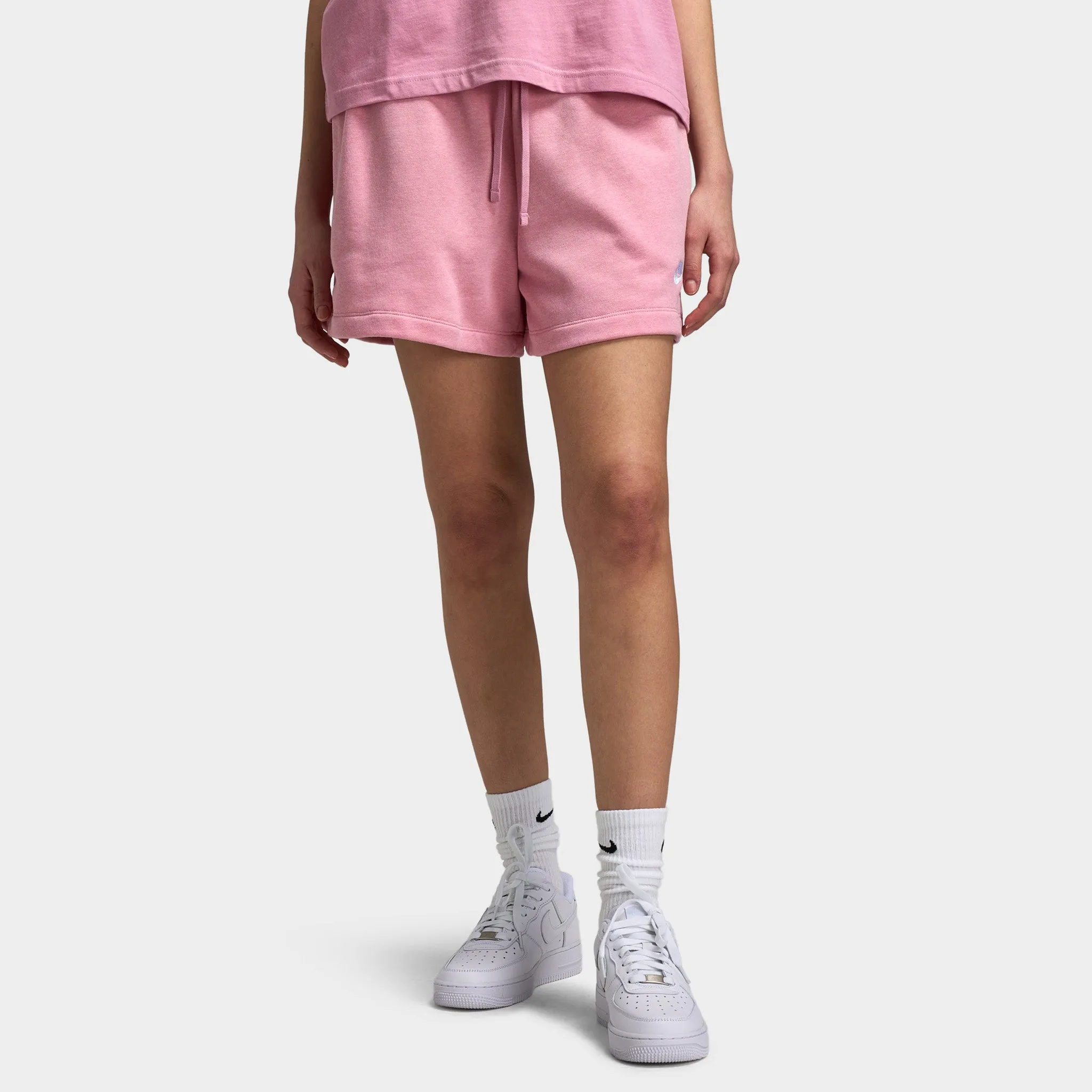 Nike Sportswear Club Fleece Women's Mid Rise Shorts Elemental Pink / Heather - White