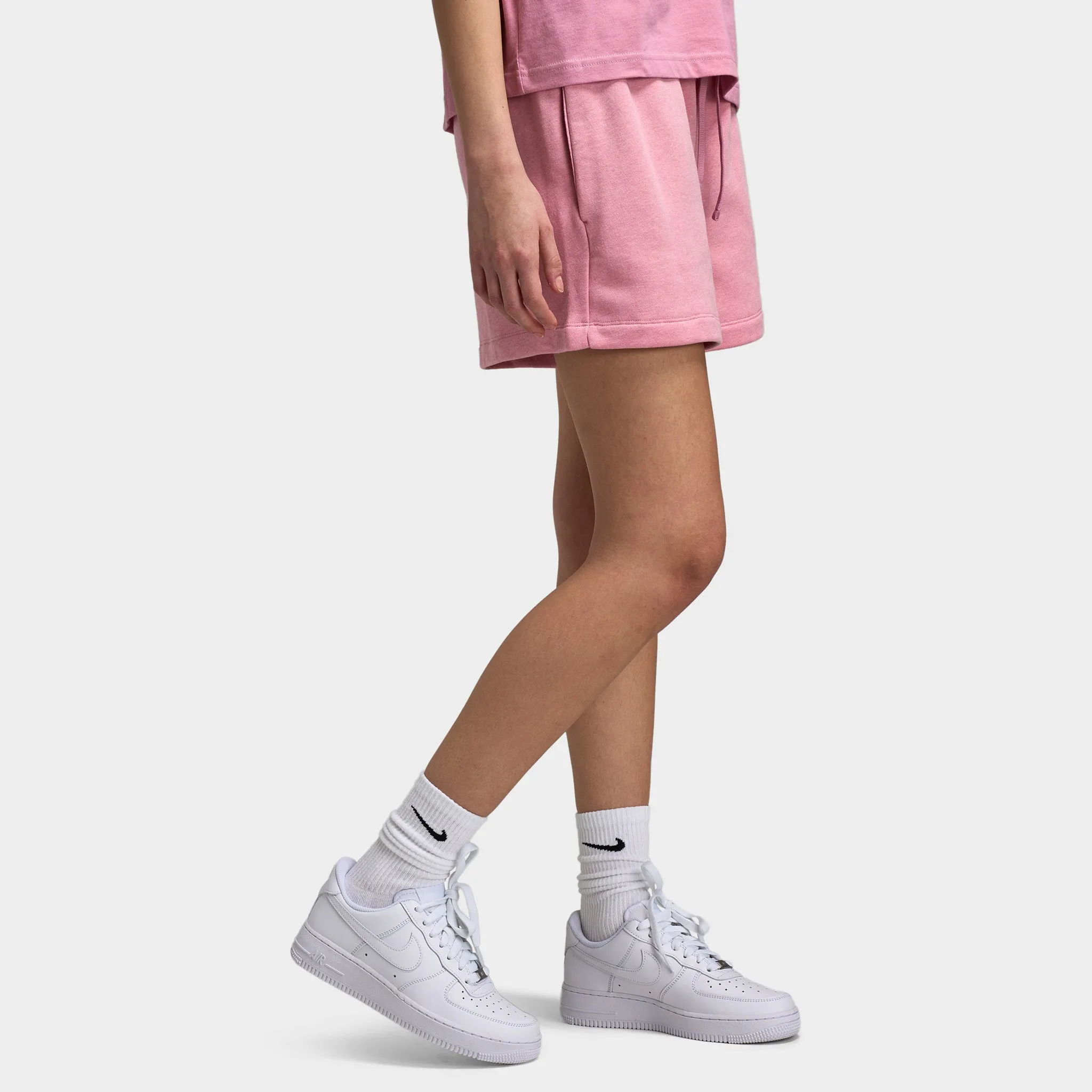 Nike Sportswear Club Fleece Women's Mid Rise Shorts Elemental Pink / Heather - White