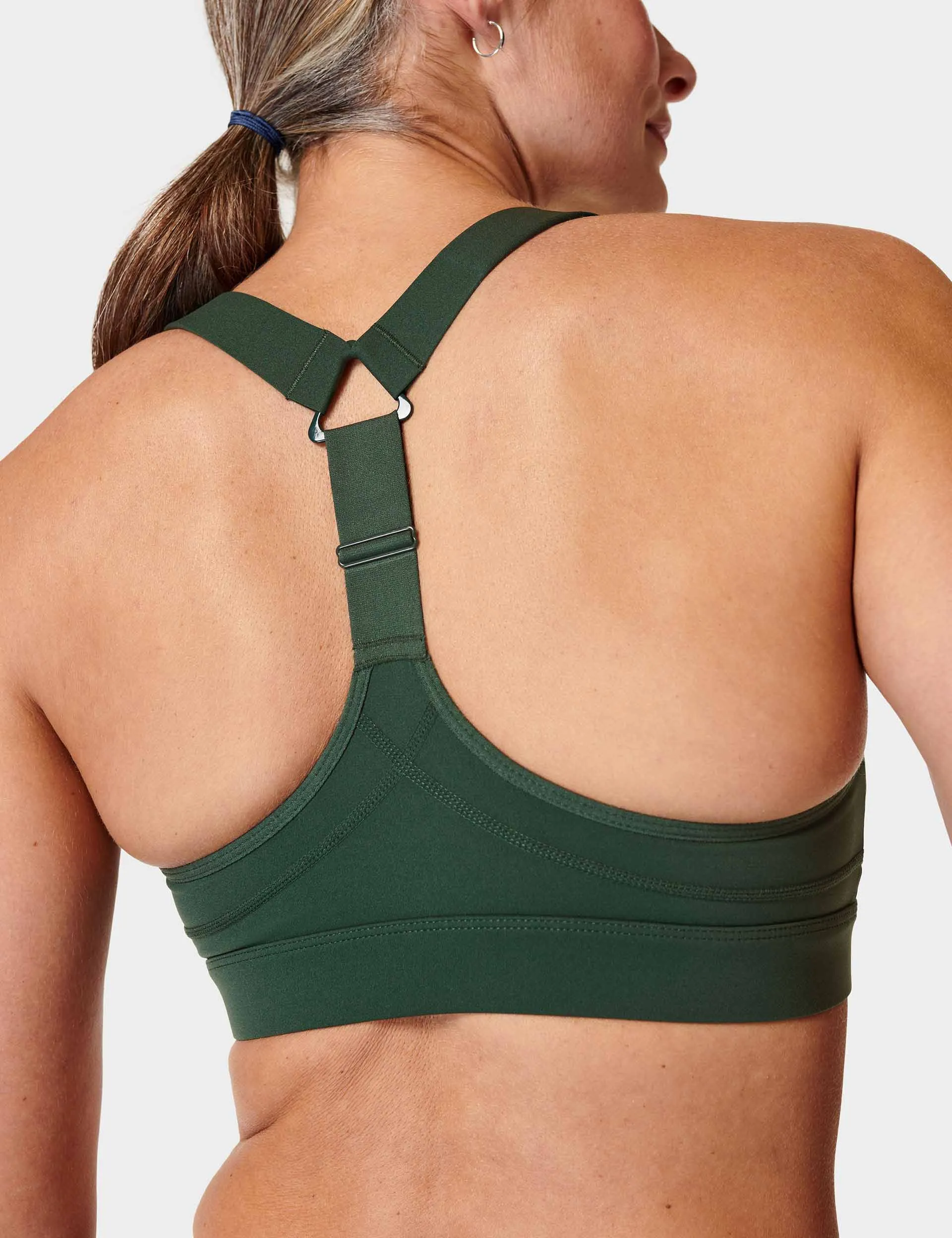 Power Medium Support Sports Bra - Trek Green