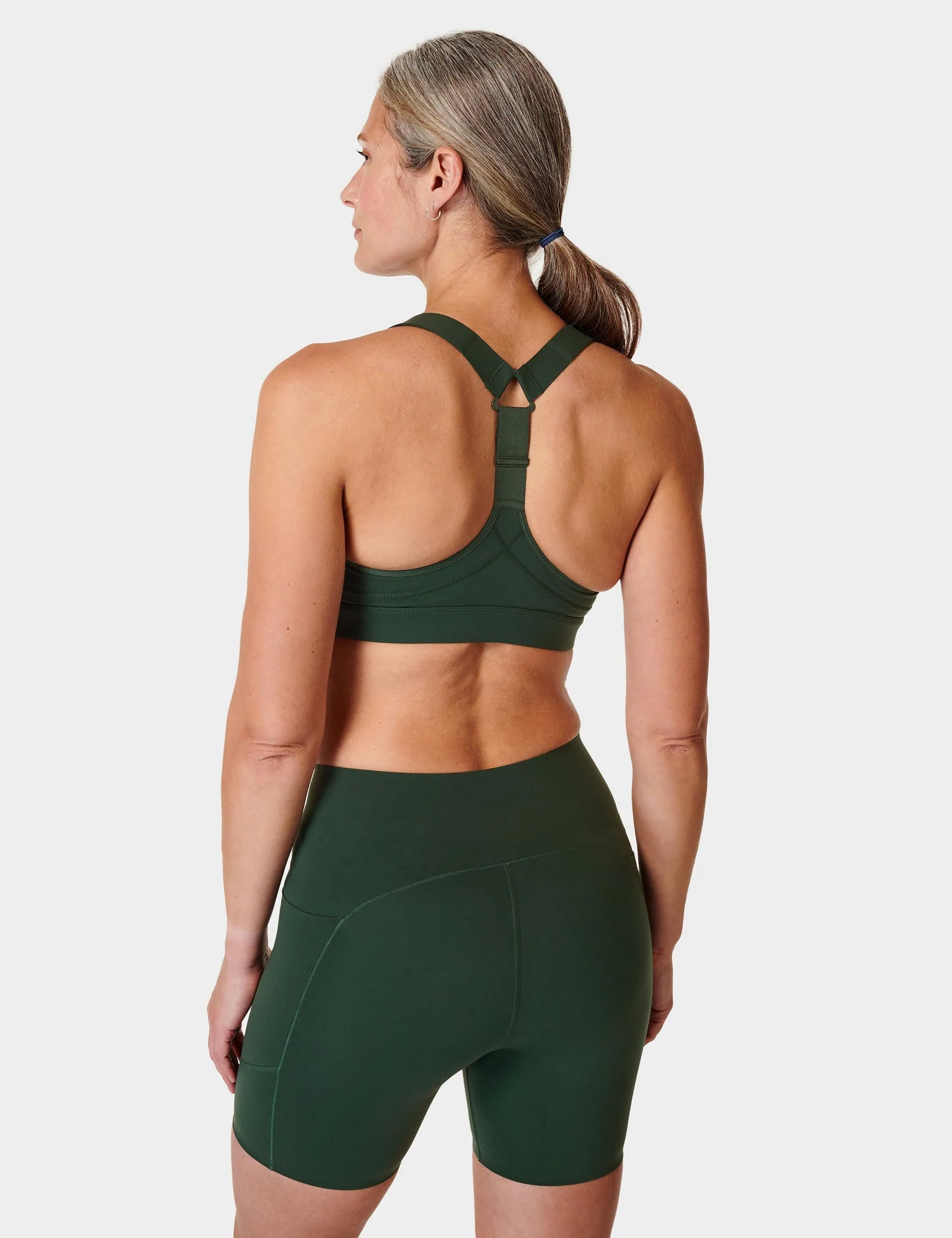 Power Medium Support Sports Bra - Trek Green