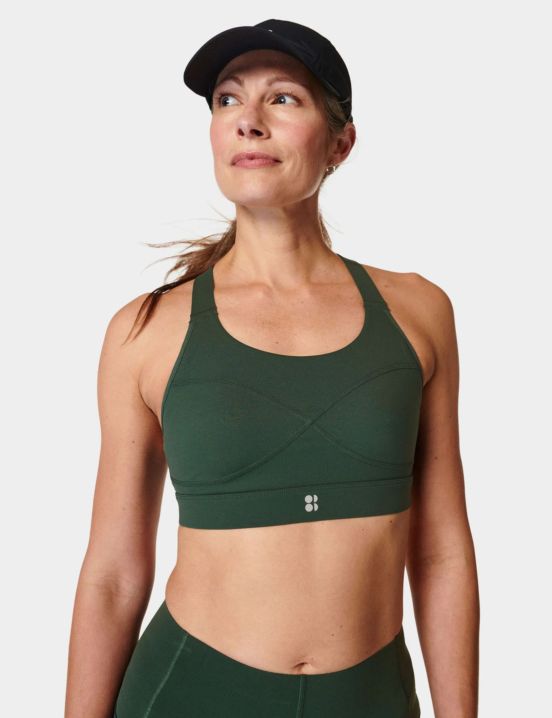 Power Medium Support Sports Bra - Trek Green