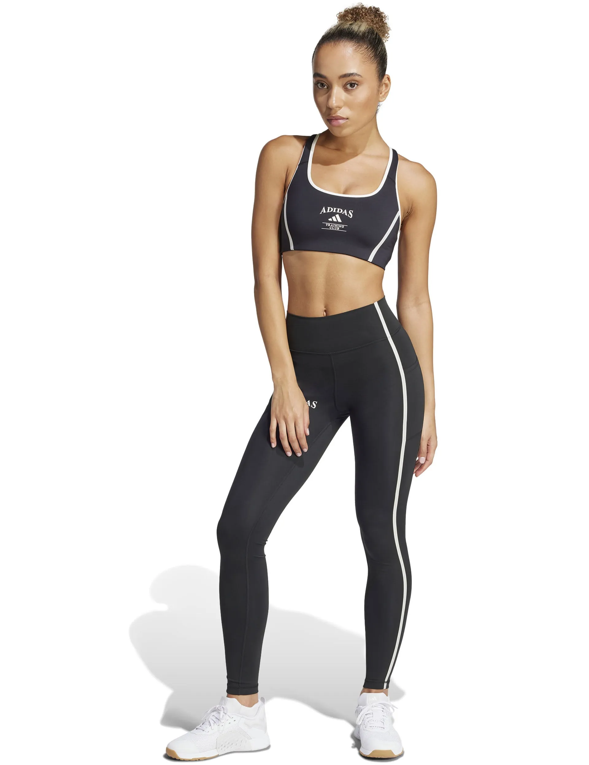Powerimpact Medium Support Heritage Bra - Black/Chalk White