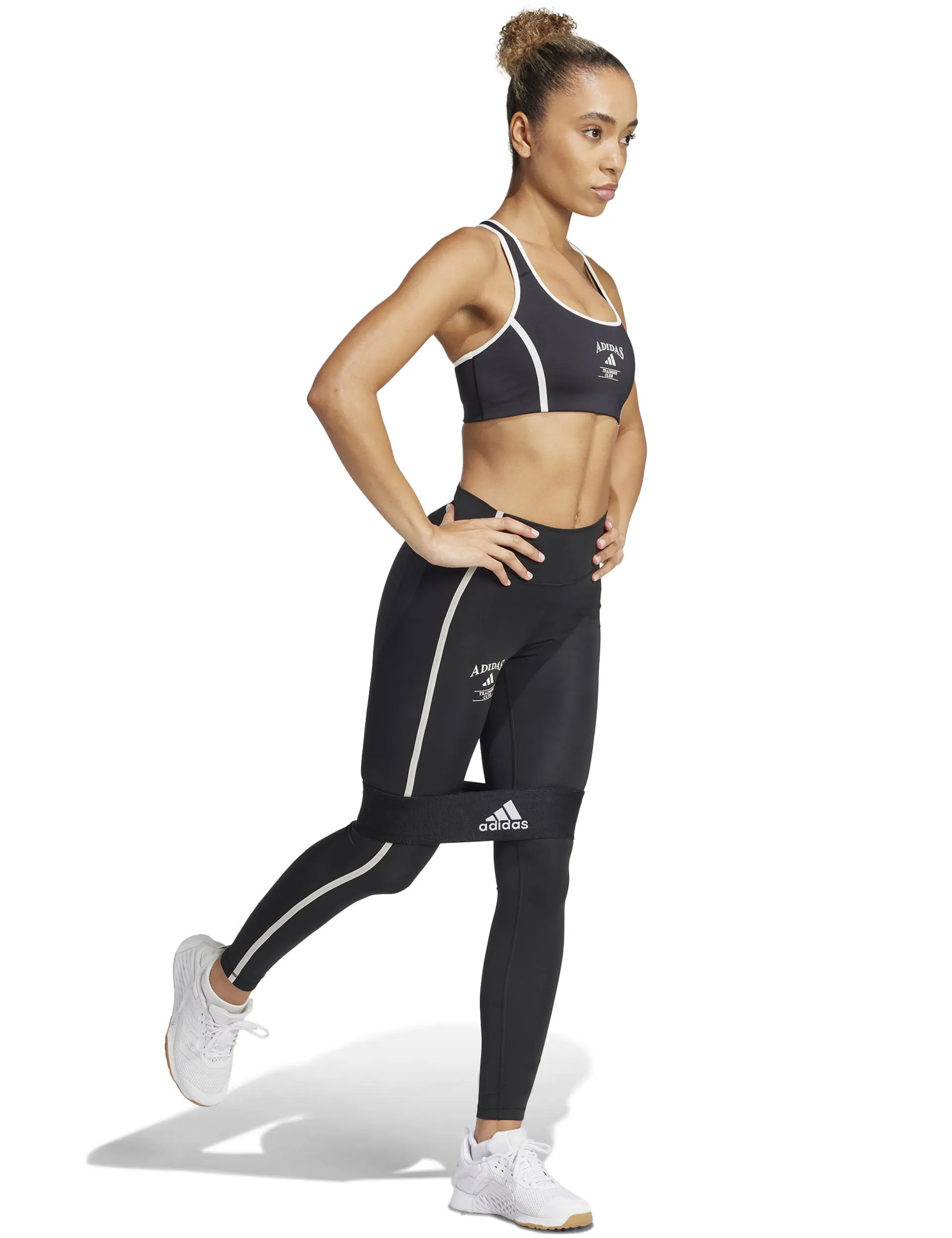 Powerimpact Medium Support Heritage Bra - Black/Chalk White