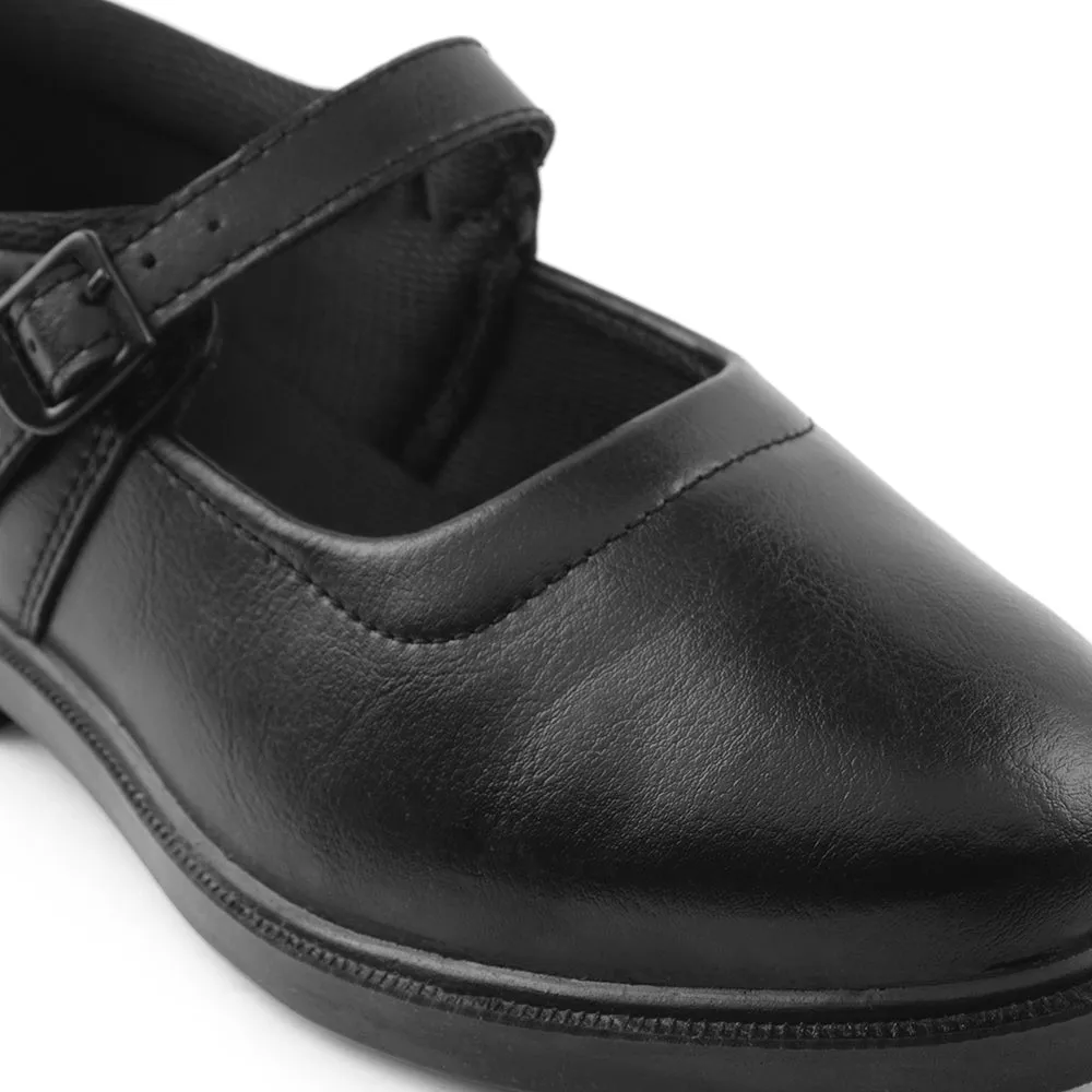 Prefect Black Ballerina Dress Shoes For Kids SKOOLGRLPU By Liberty