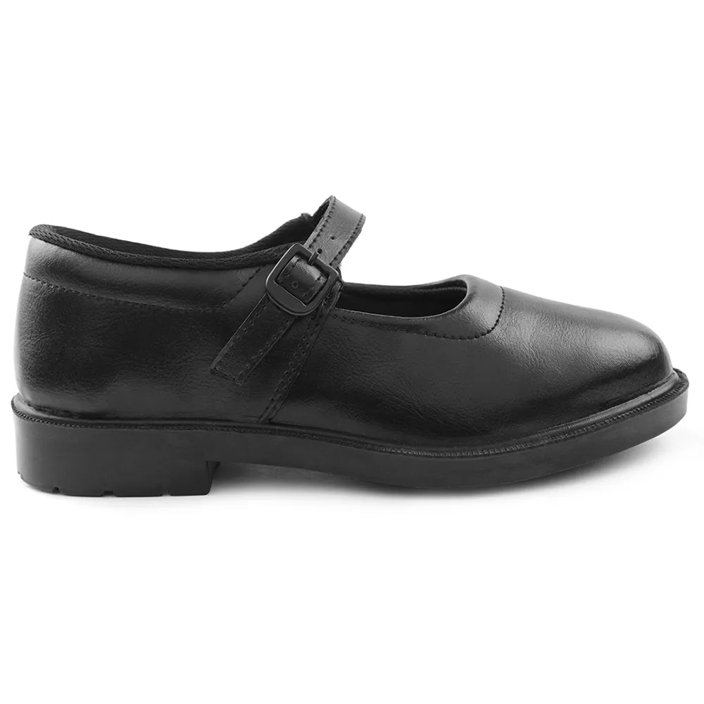 Prefect Black Ballerina Dress Shoes For Kids SKOOLGRLPU By Liberty