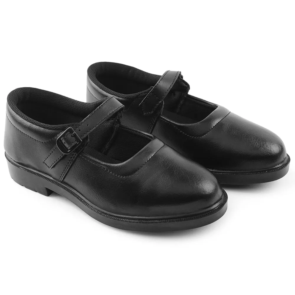 Prefect Black Ballerina Dress Shoes For Kids SKOOLGRLPU By Liberty