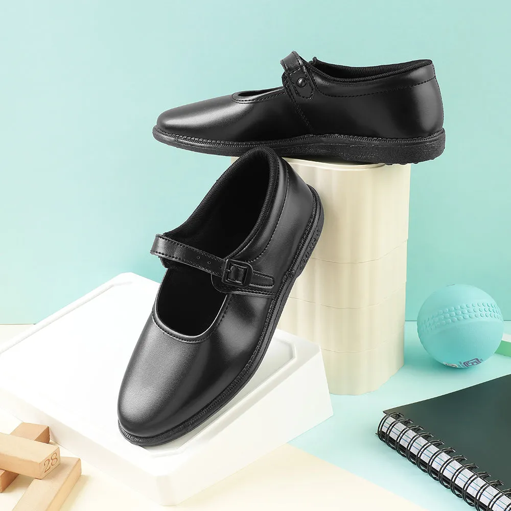 Prefect Black Ballerina Uniform School Shoes For Kids NS/GIRLV By Liberty